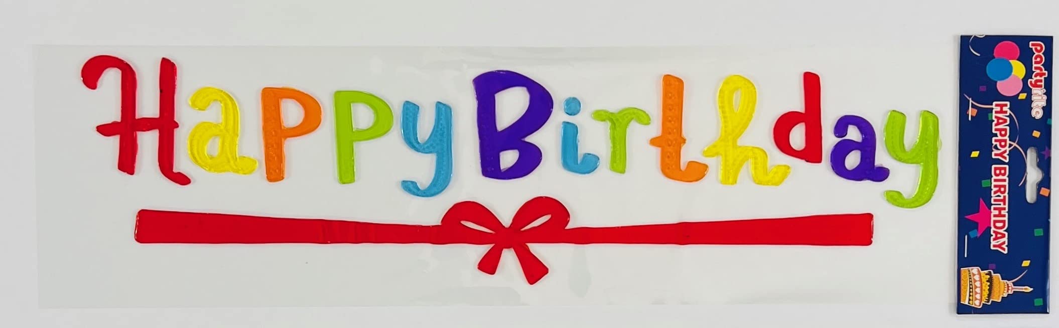 Happy Birthday Window Gel Cling Stickers Party Supplies Decorations Decals Mirrow Glass for The Home and Office Windows: Happy Birthday Designs