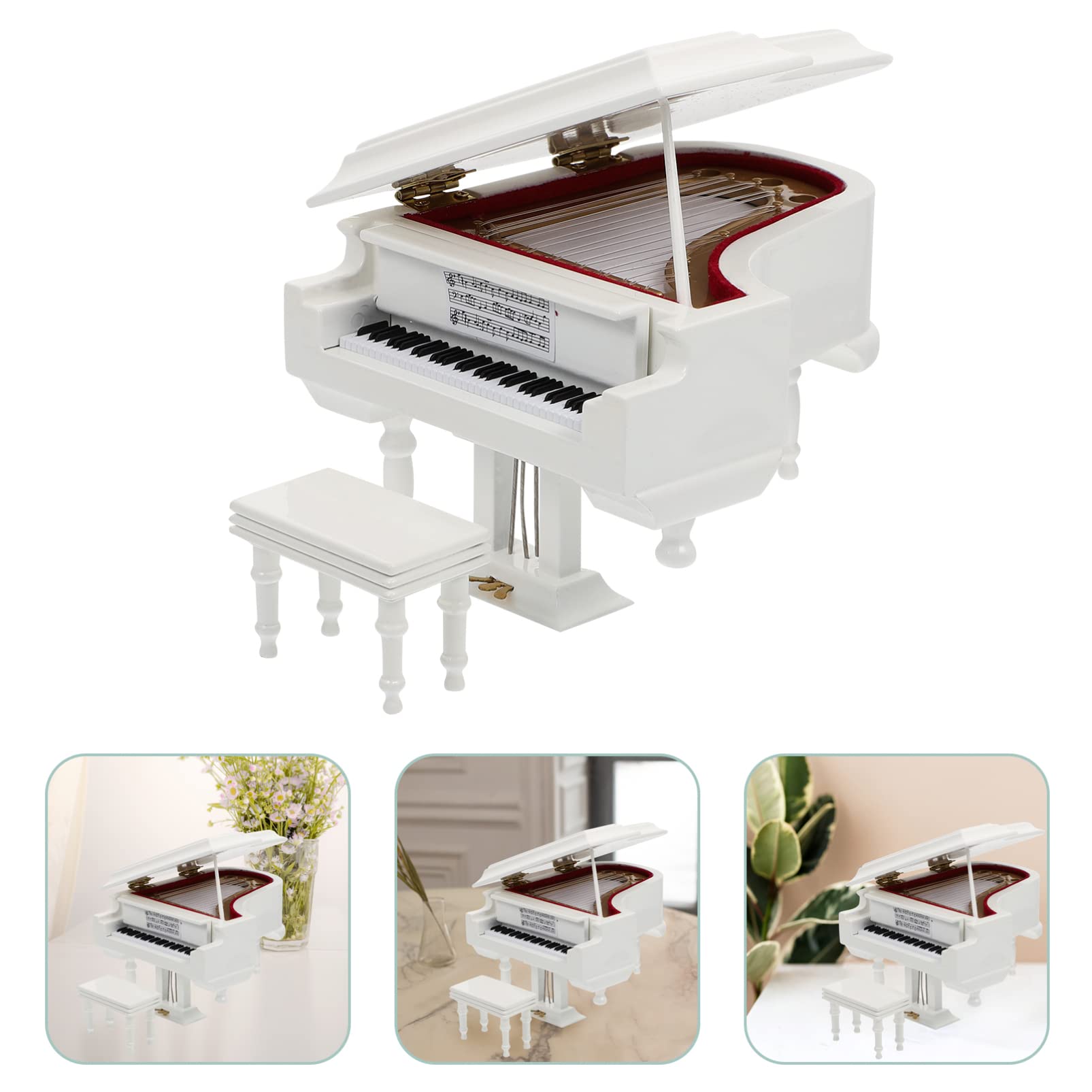 Mobestech 1 Szt Ozdoby Do Fortepianów Pudełka Muzyczne Fortepianów Dekoracje Fortepianu Dekoracje Stołu Muzyki Instrument Muzyczny Figurka Model Fortepianu