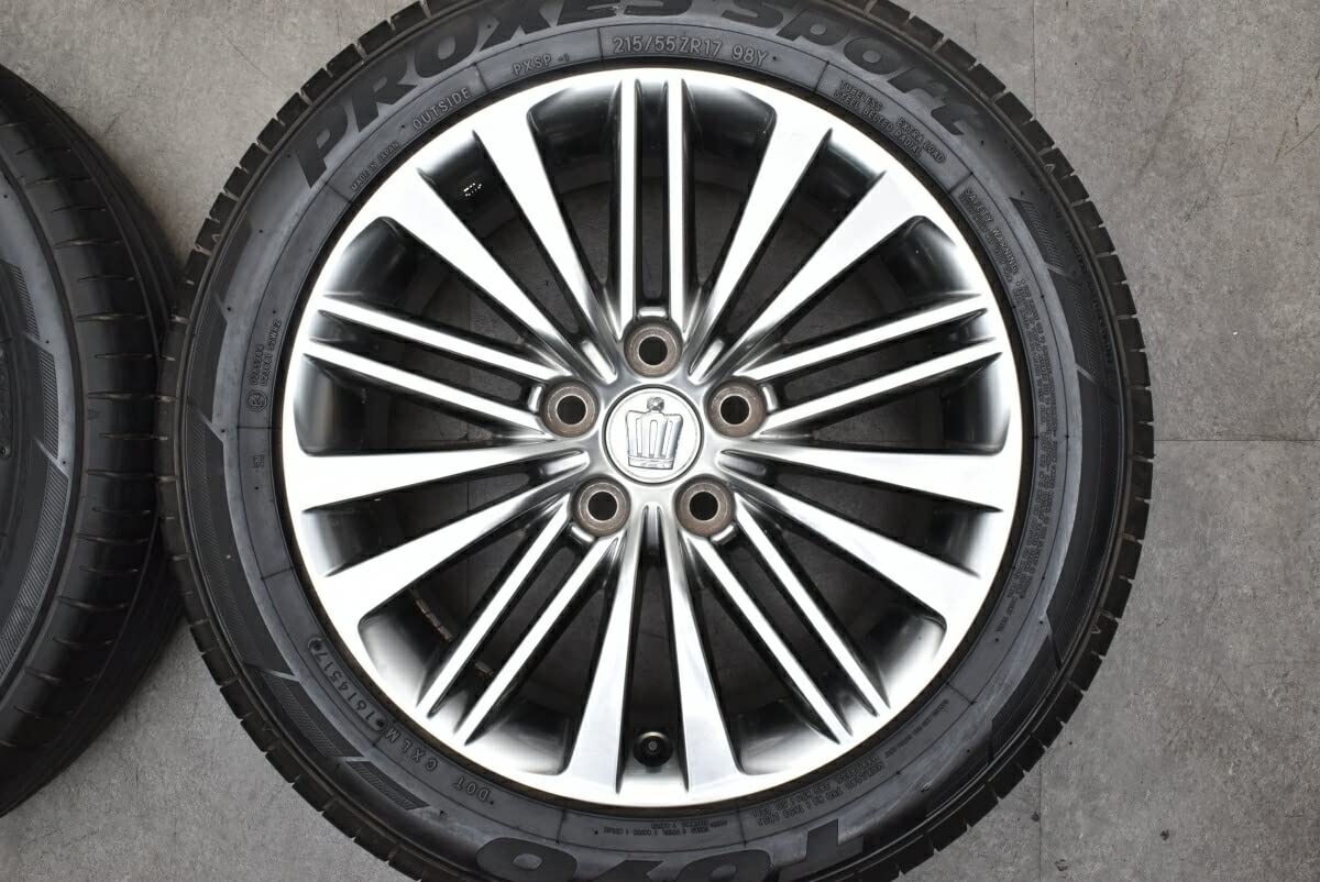 Amazon | 中古 タイヤホイール 4本 17インチ 7J +40 215/55R17 トヨタ 