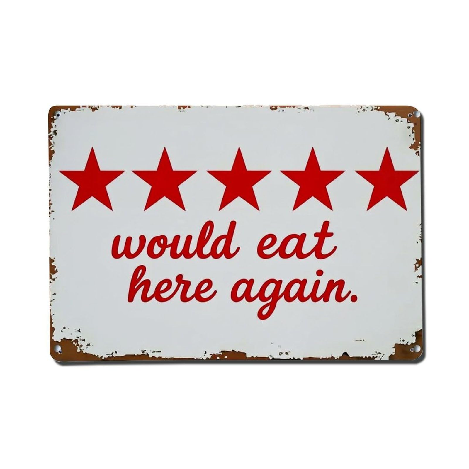 Jdfenggu Vintage Five Red Stars Would Eat Retro Metal Tin Sign, Metal Poster For Bar, Home, Man Cave, Kitchen, Laundry Room Art Decor 8X12 Inch