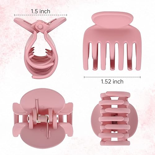 Miniatura 5 de DEEKA Pinzas pequeñas para el cabello fino paquete de 4 dientes de doble fila de 16 pulgadas medio mate antideslizante accesorios para el cabello