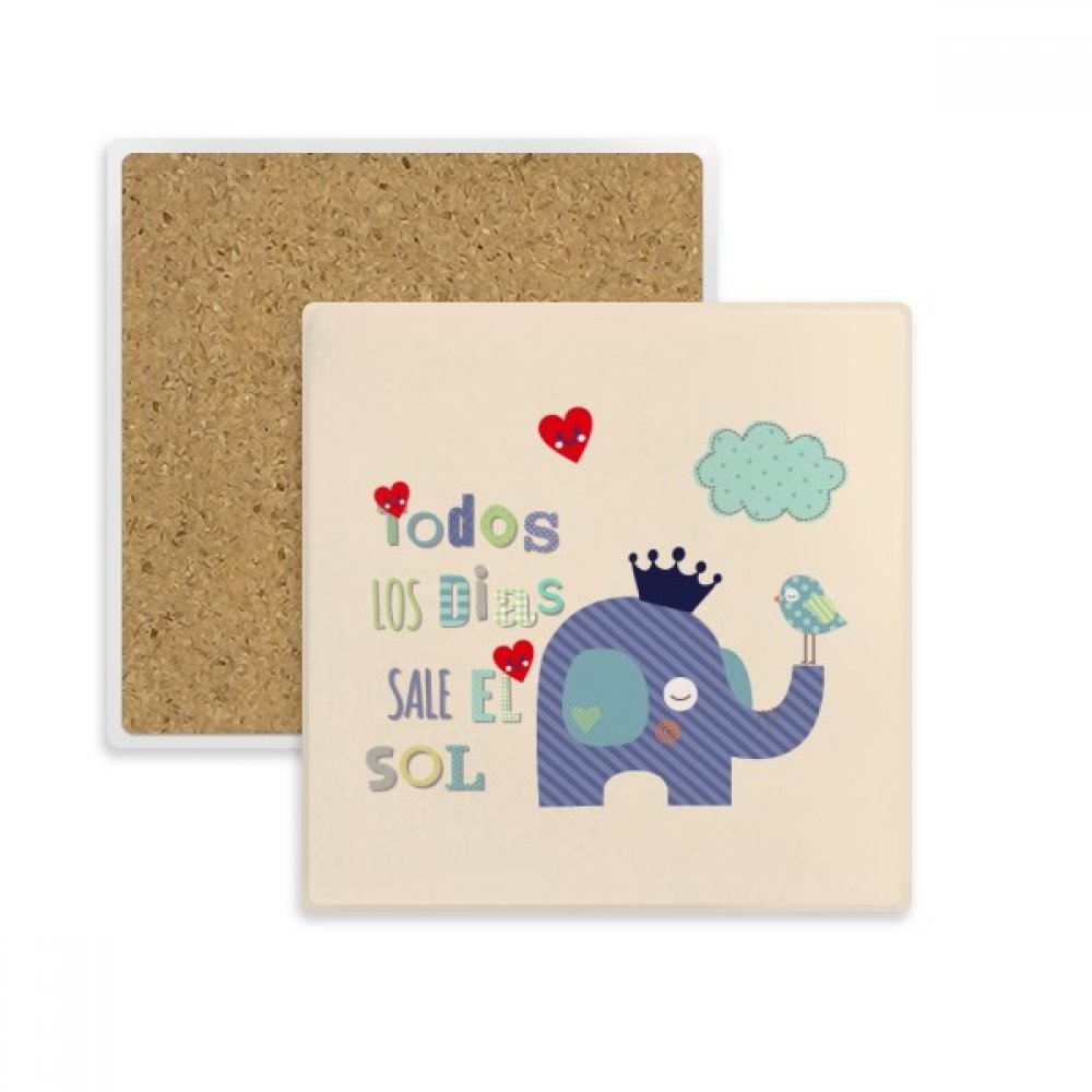 Coaster éléphant en pierre absorbante multicolor pour dessous de verre design