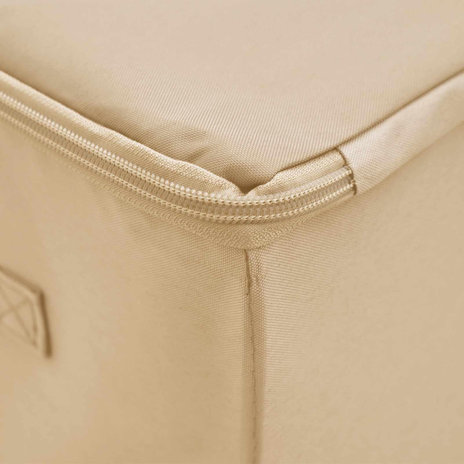 Gecheer Aufbewahrungsbox 6 pcs Creme 43 x 34 x 23 cm Vliesstoff, Unterbett Faltbare Kleiderbox mit Reißverschluss & Deckel für Kleiderschrank Bettkasten42024601