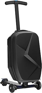 Ausadom 2 in 1 Scooter Suitcase 37L Travel Ride-on Suitcase with Waterproof PC Shell&Anti-Slip, Aluminum Luggage Scooter w...