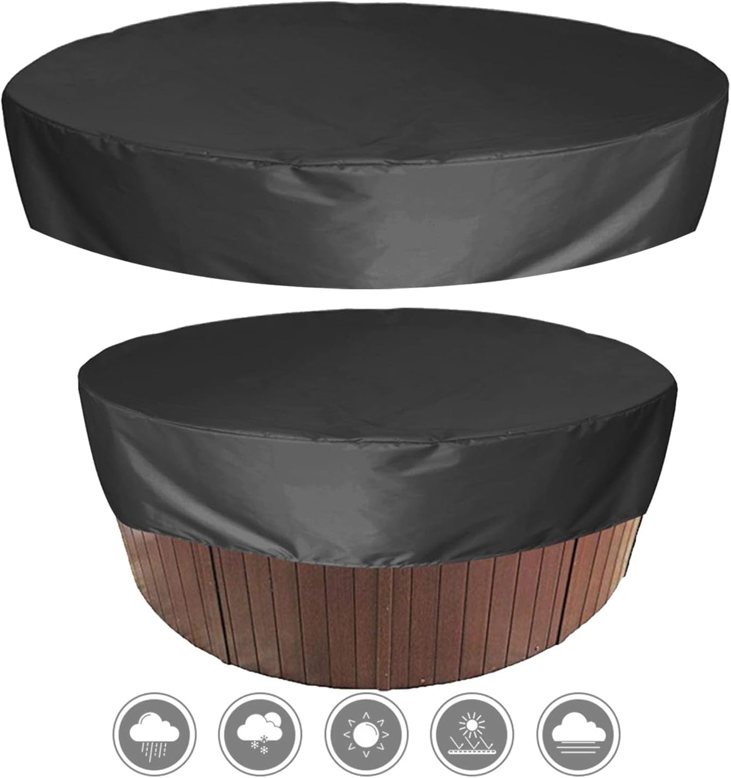 Spa Hinchable Funda de Protección para Redondos, Lona de Protección para Piscina Térmica Redonda de Jardín, Resistente a Rayos UV Oxford 210D