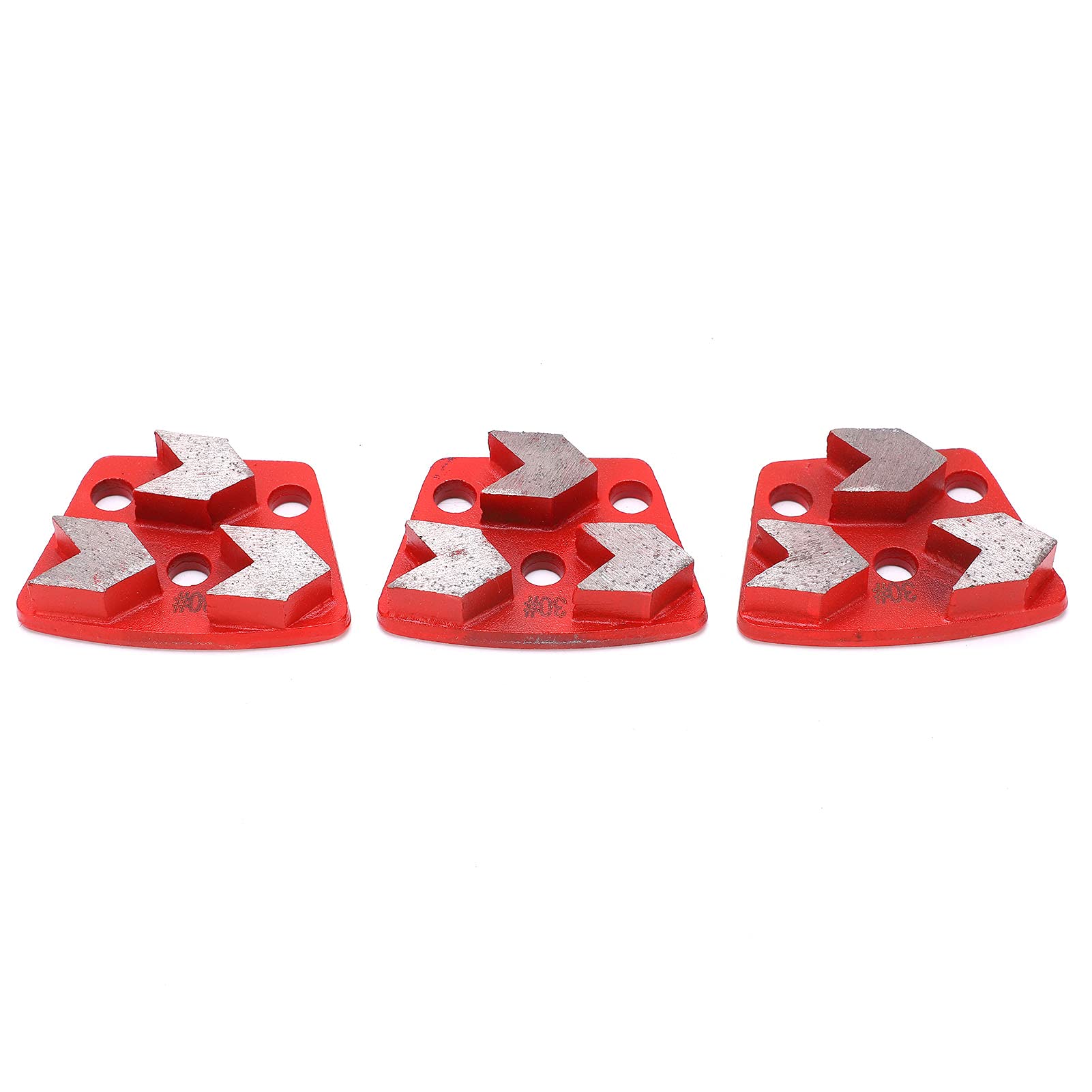 3 Dents de Flèche Rouge 30#, Trapèze de Chaussures de Meulage Diamantées, efficacité de Meulage élevée pour Meuleuses à Béton, Tranchante et Résistante à L'usure, Lisse