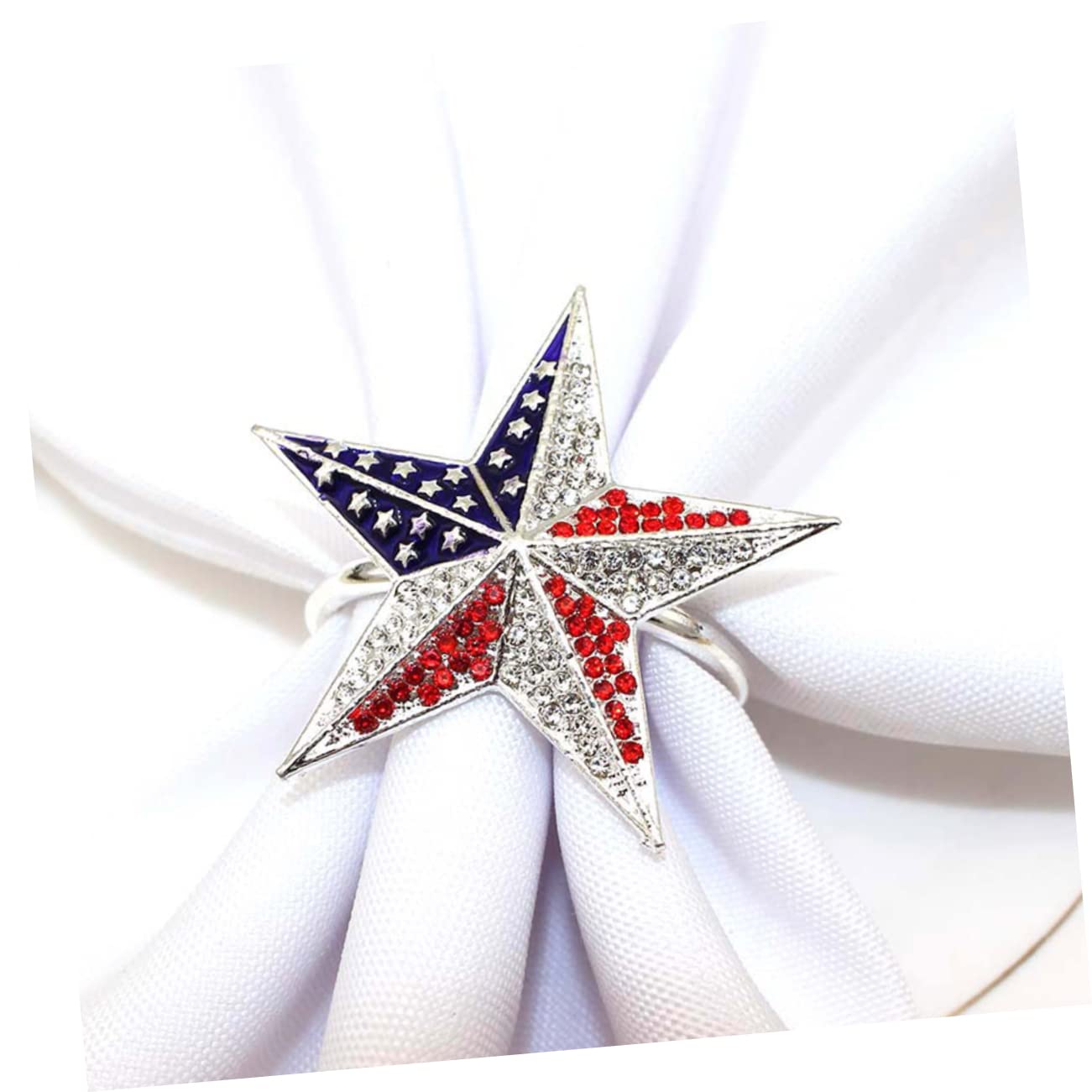 TOPBATHY 18stücke Teiliges Dekorative Fünf- -Stern Napkin Buckles Für Unabhängigkeitstag Design Langlebig Hochwertigem Legierungsmaterial Für Festliche Anlässe