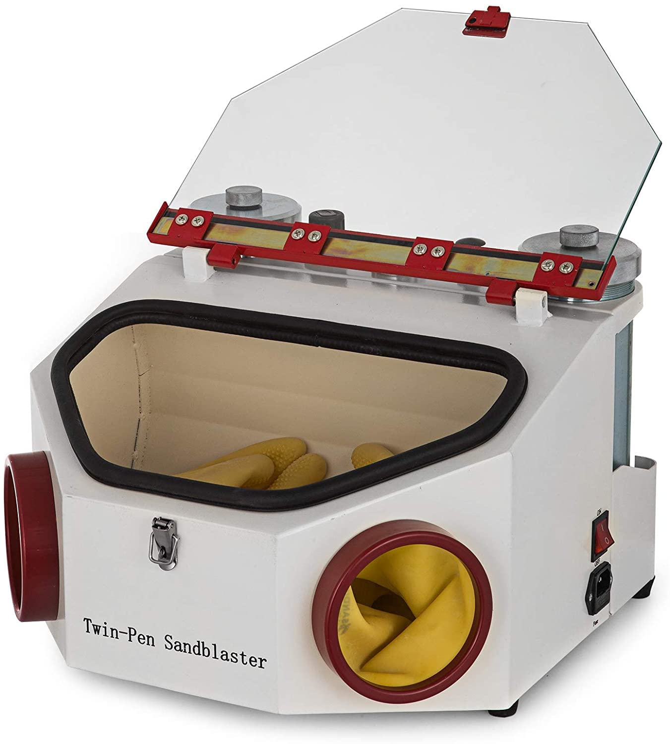 VEVOR Sabbiatrice Laboratorio Odontotecnico 220V 60HZ con 2 Penne in Metallo e Ceramica LED