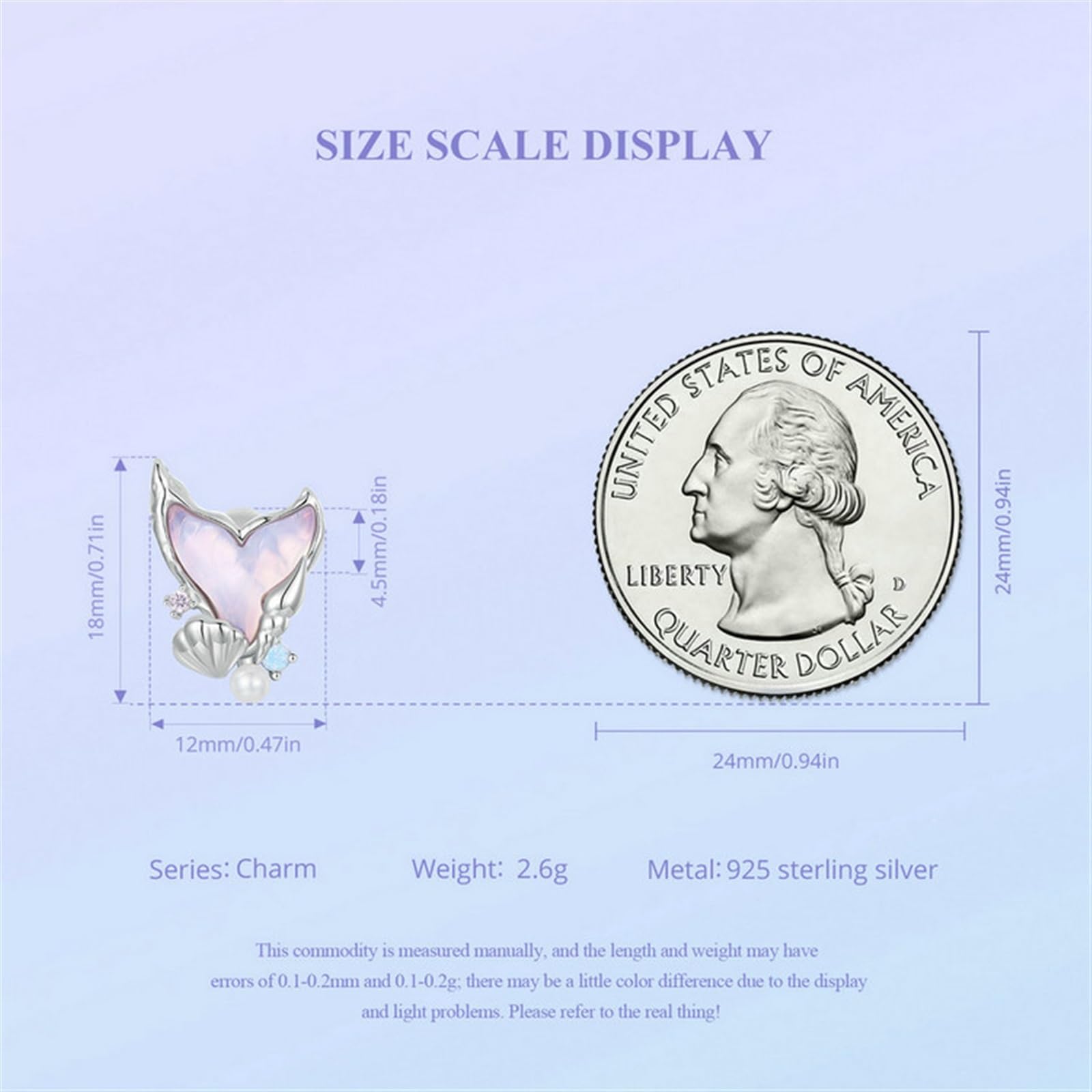 Charms distanziatori gomma a coda pesce argento sterling 925 bracciali, collane donne, compleanno