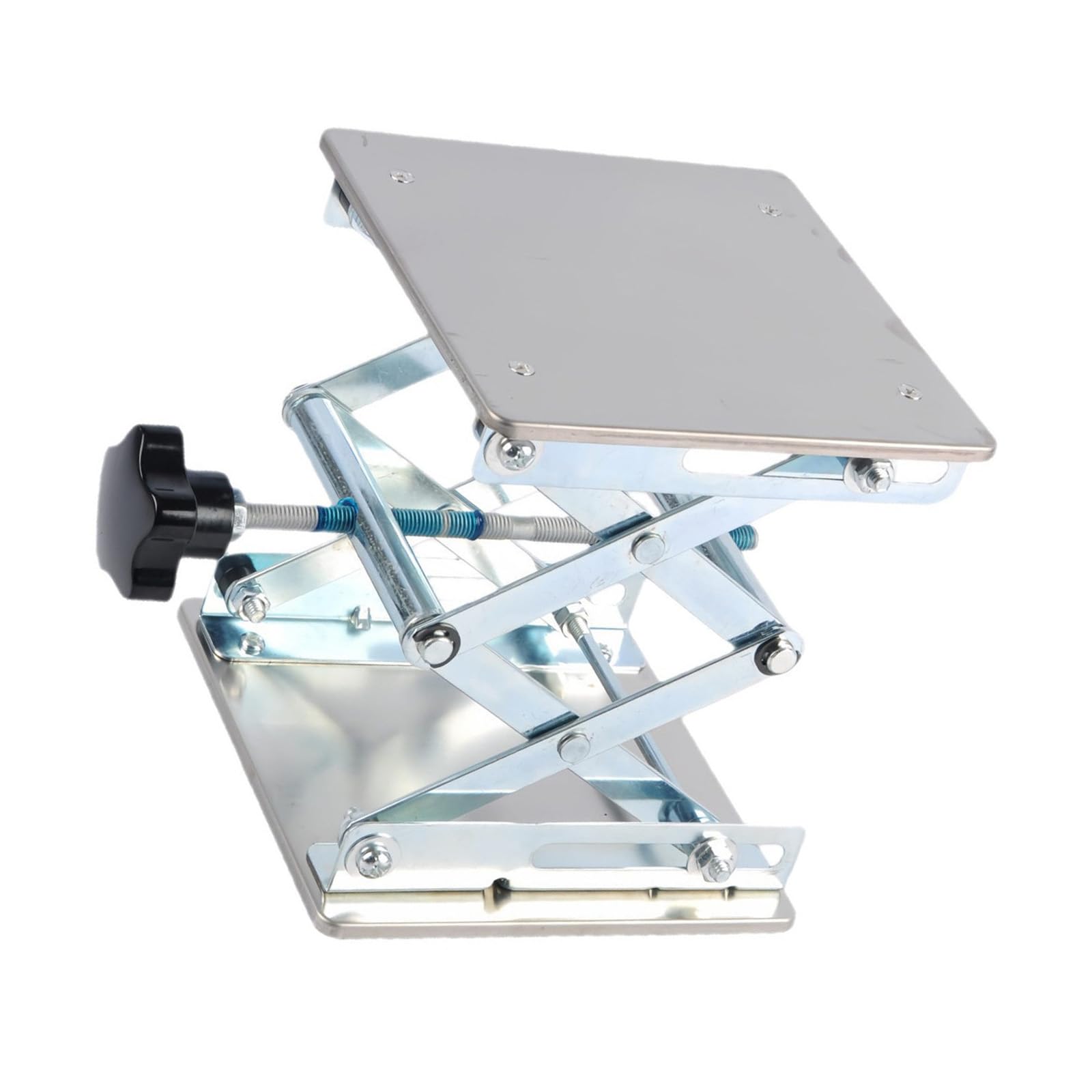 Bancos de laboratorio de acero inoxidable Plataforma elevadora con tornillo manual Ajustable estabilidad para ajustes precisos de altura de laboratorio Plataforma elevadora manual