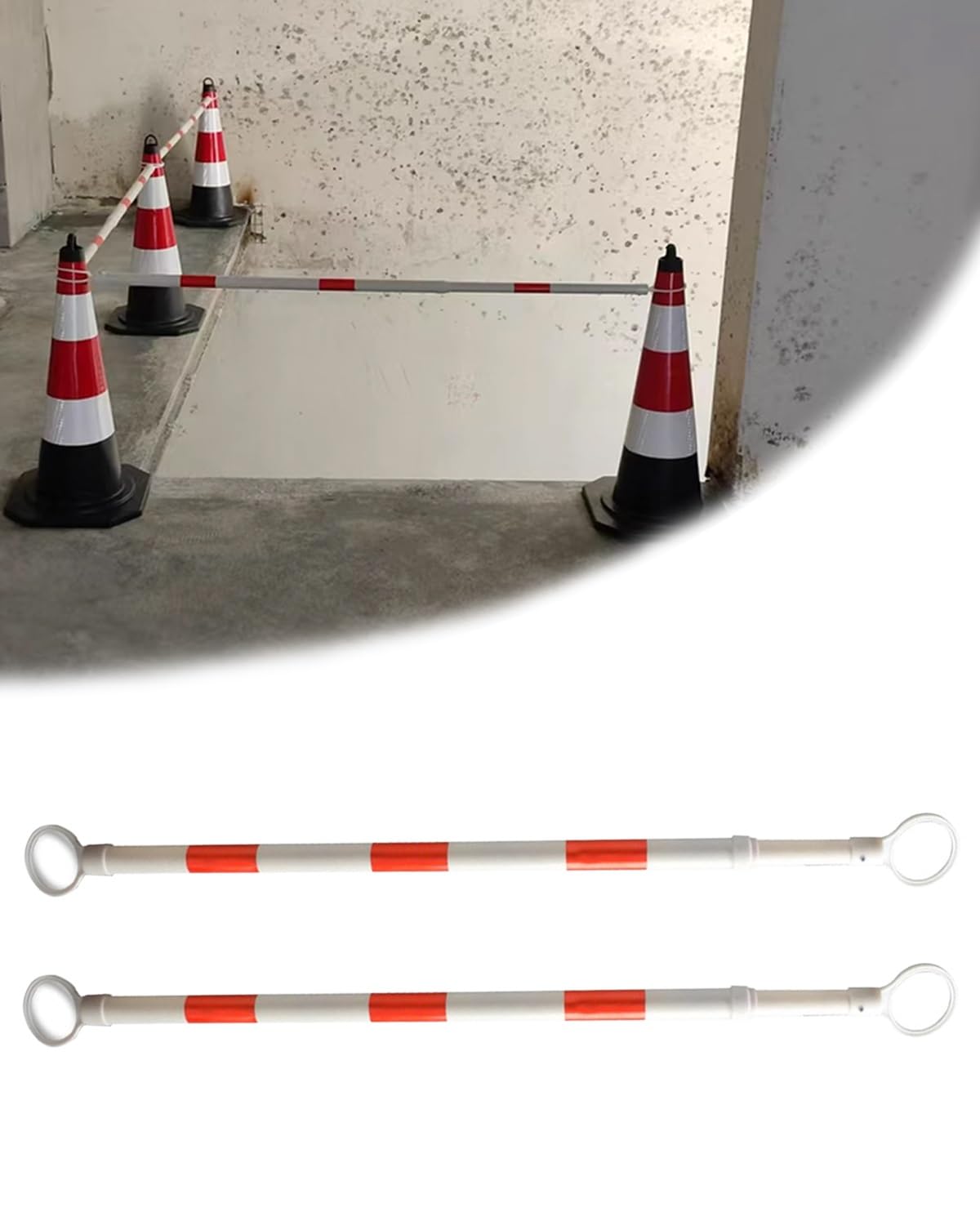 GDMDPTE Traffic Barricade Expandable Reflective Barrier Cone Bar Connectors for Parking Road Construction, Temporary Use
