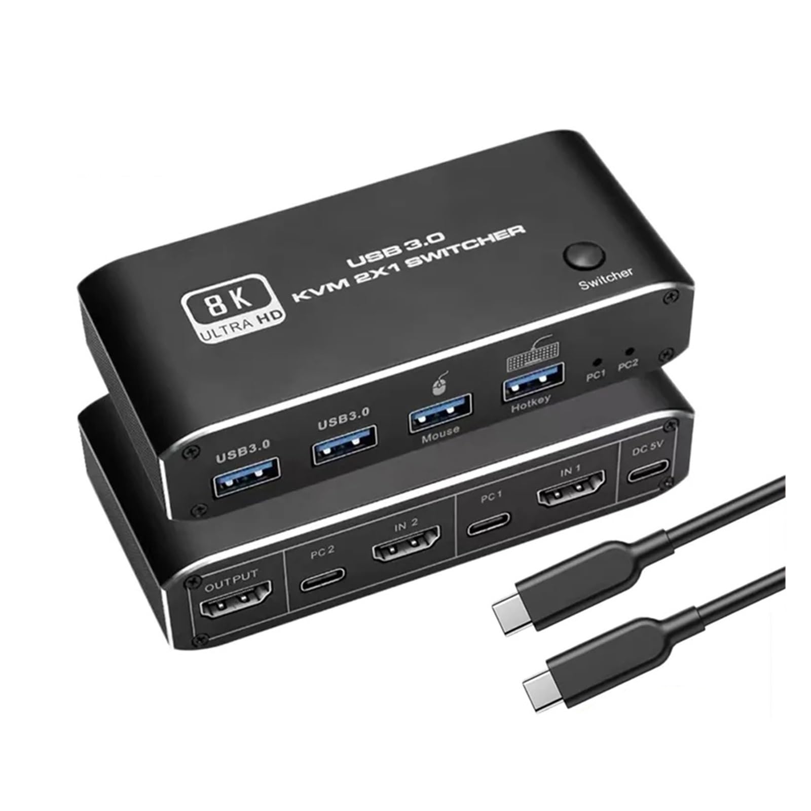 CUDTAPI HMI 2.1 KVM Switch 4K 120Hz USB Dual Port Switcher 2X1 2X2 60Hz 8K For PCs Monitor