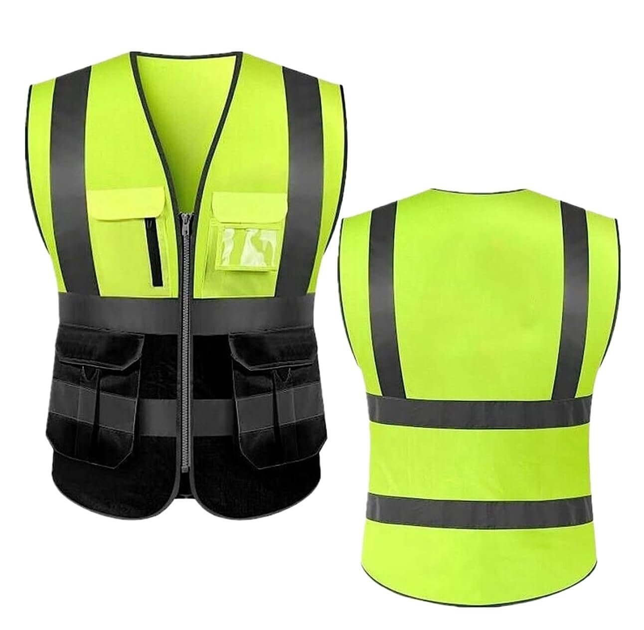 Gilet da Lavoro Uomo Gilet Di Sicurezza Riflettente Ad Alta Visibilità Gilet Di Sicurezza Da Lavoro Per Uomo Donna Giubbotto Alta Visibilità