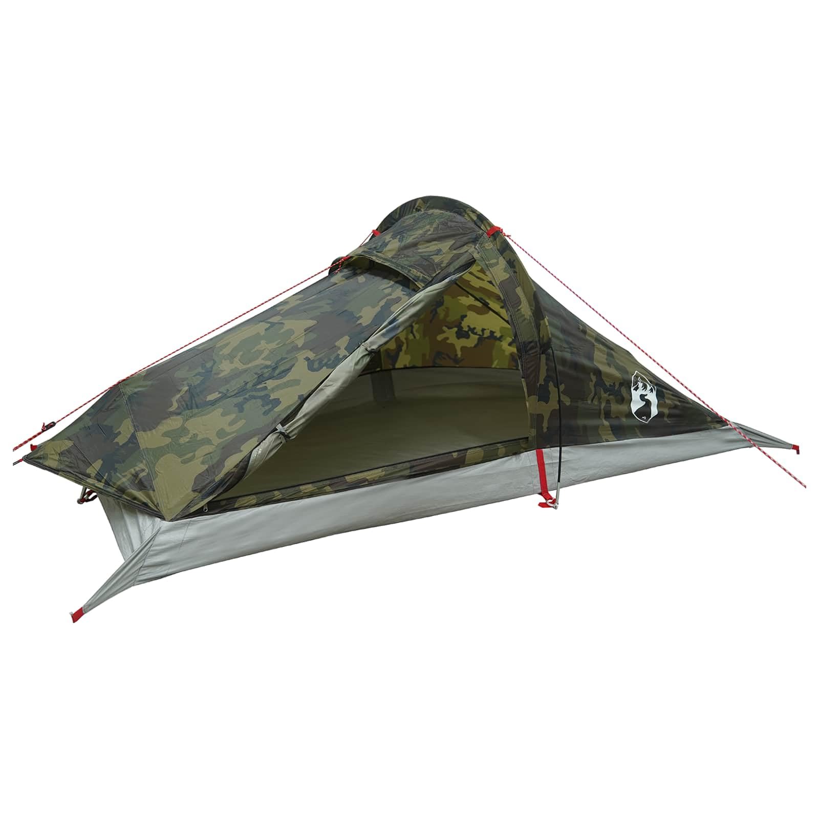 vidaXL Namiot turystyczny Camouflage dla 2 osób, nowoczesny, lekki namiot, przenośny stojak, kompaktowy materiał kempingowy, odporny na warunki atmosferyczne, łatwy montaż