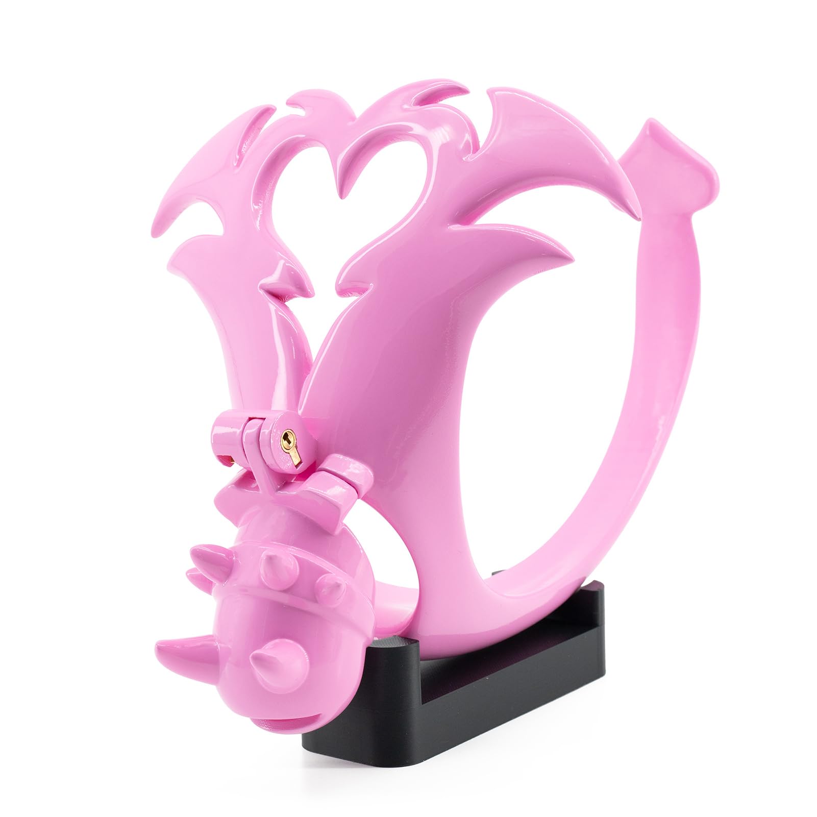 Keuschheitskäfig mit Anti-Shedding Floralem Höschen, Hohler Cock Cage mit 4 Karabinern, Große Urinalöffnung, Penis Sexspielzeug für Männer Sissywear und Bondage (Pink)