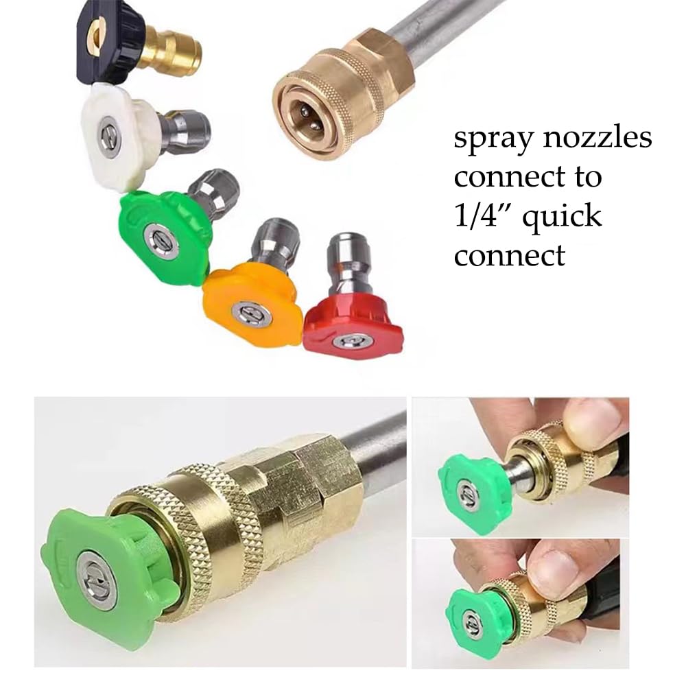 Różdżka przedłużająca do myjki wysokociśnieniowej, nasadka natryskowa 39 cm do Karcher K2 K3 K4 K5 K6 K7, 5 dysz natryskowych, zakrzywione pręty 90°