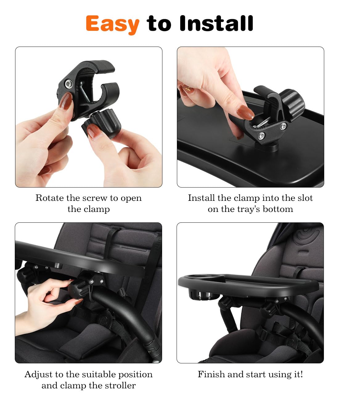 Amazon.com: Zooawa Universal Stroller Snack Tray, Stroller Cup Holder Organizer Tray for Snacks, Stroller Accessories Stroller Tray Attachment Compatible with Uppababy,Baby Jogger,Britax,BOB Umbrella,Pet Stroller : Baby