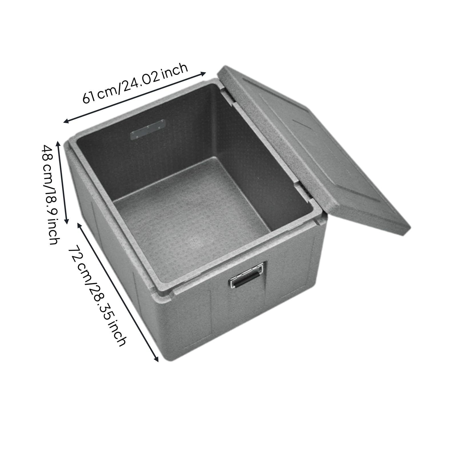 Conteneur Transport Thermique en Polypropylène Expansé sign Renforcé pour Usage Quotidien en Restauration Mobile Distribution Alimentaire, 137L, Style F