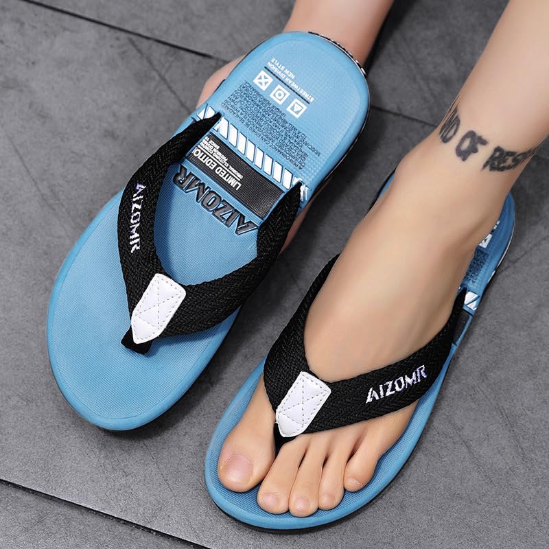 Mens Sport Flip Flops Comfort Orthotic Thong Sandals with Plantar Fasciitis Arch Support Outdoor Summer Beach