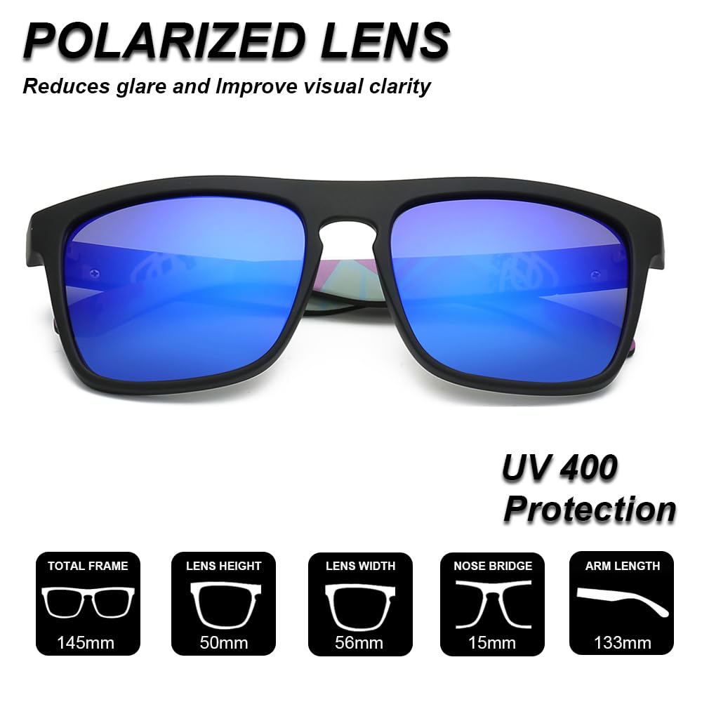Occhiali da sole polarizzati retrò per uomo e donna classici vintage occhiali da sole quadrati protezione UV400 D918
