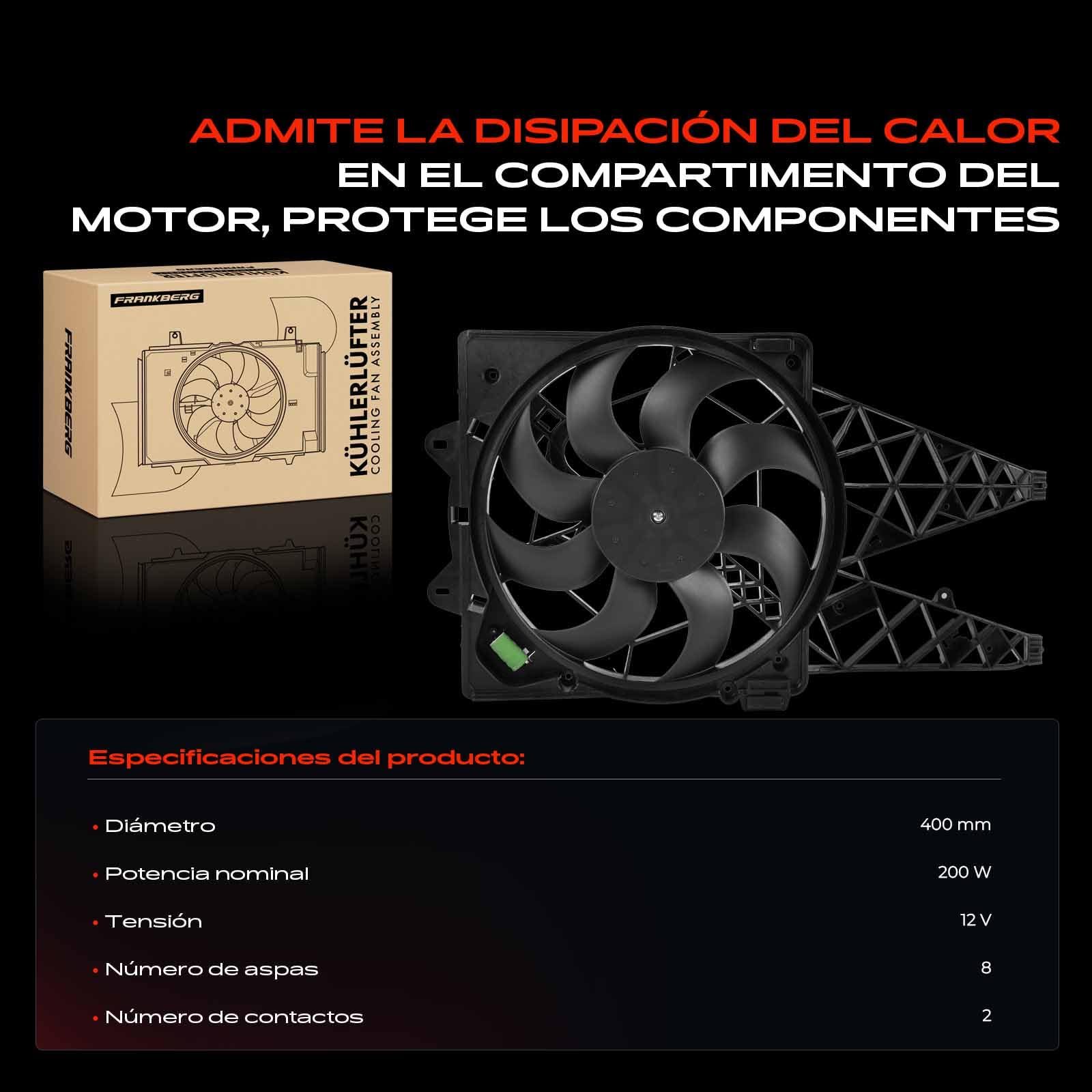 Frankberg Ventilador de radiador 2 Polos 51821155