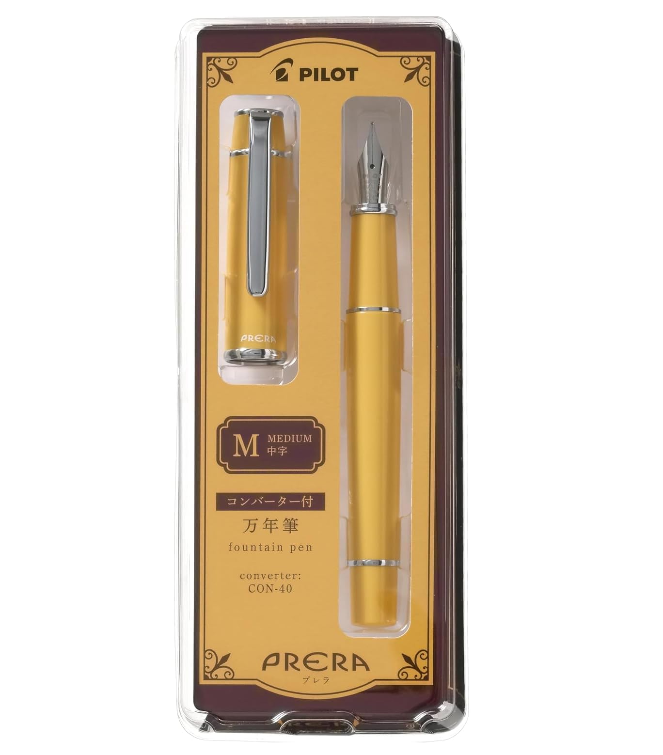 PRERA Pilot Fountain Pen Warm Yellow Medium Point P-FPR-1-WY-M With Original Stylus Ballpoint Touch Pen