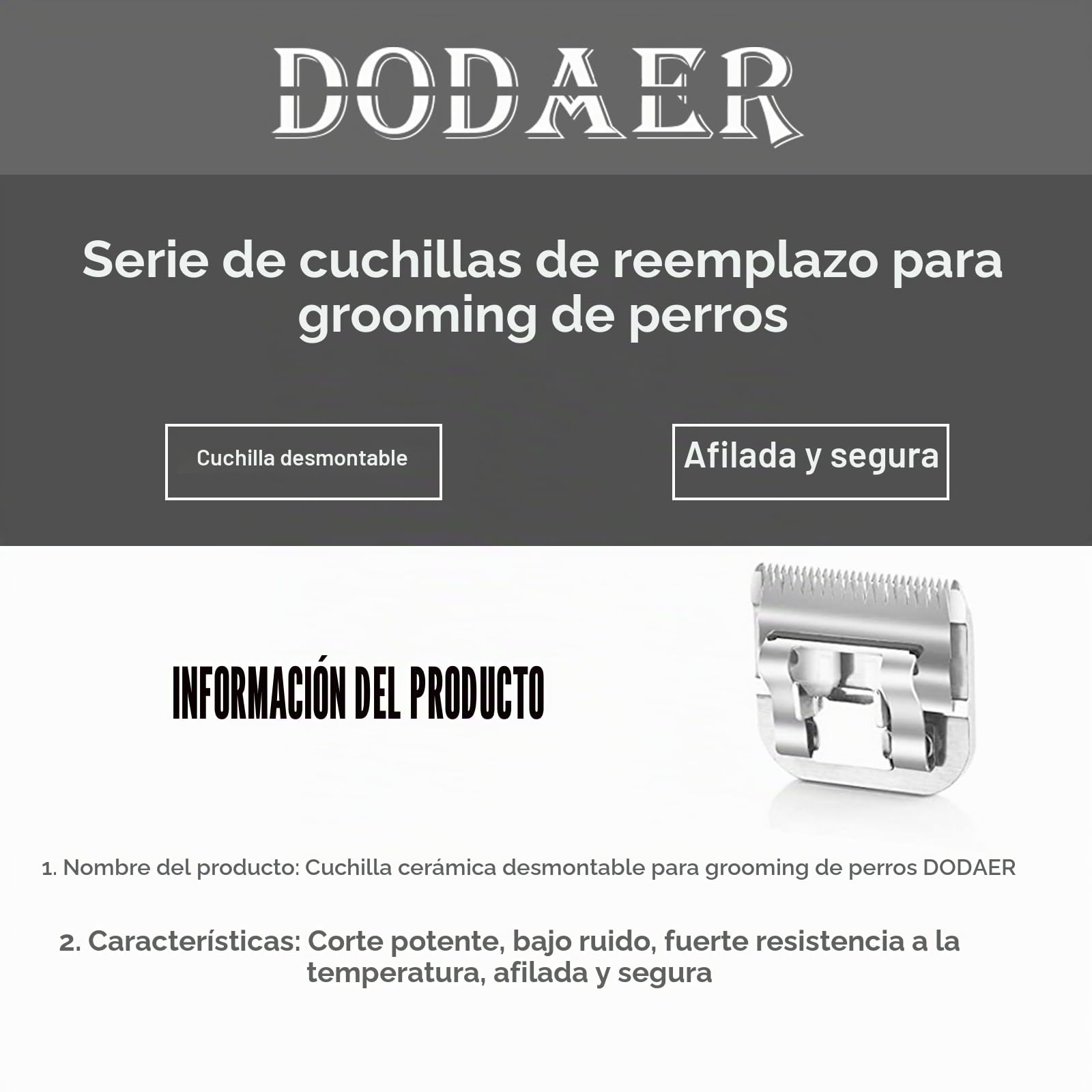 7F/5F/4F/3F - Cuchillas de cerámica para cortapelos para perros, compatible con Moser 45-50/heiner/Andis/Oster A5/Wahl KM10 Series,Longitud de corte de 1/8 pulgadas (3,2 mm) hasta 1/2 pulgadas (13 mm)