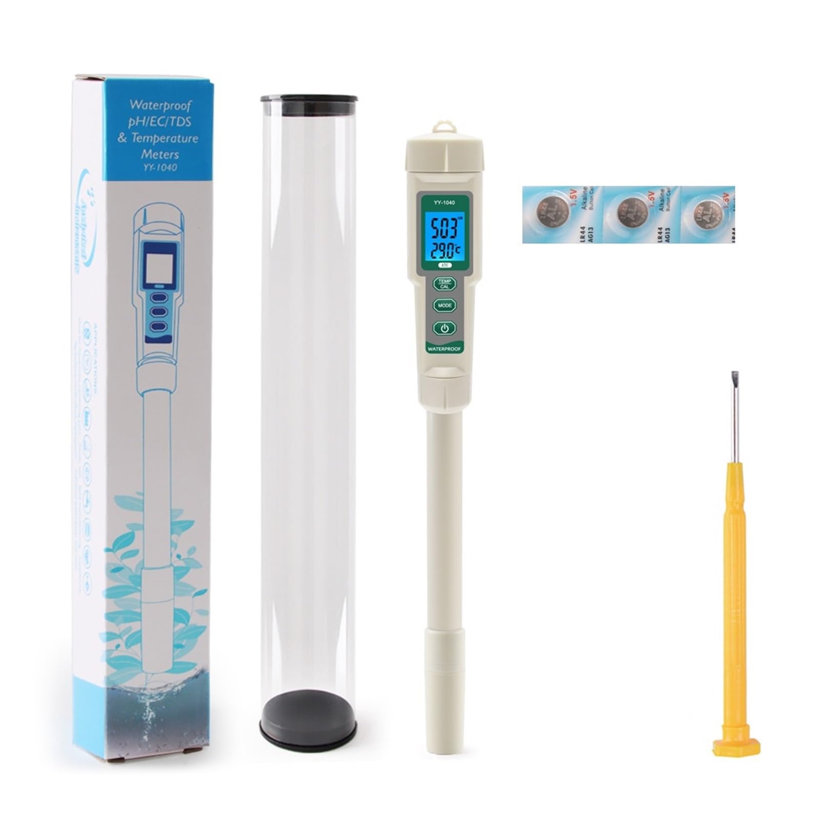 Tester dell'Acqua, Tester della qualità dell'Acqua 4 in 1, Penna for Test PH/EC/TDS/Temp for Coltura idroponica e Piscina