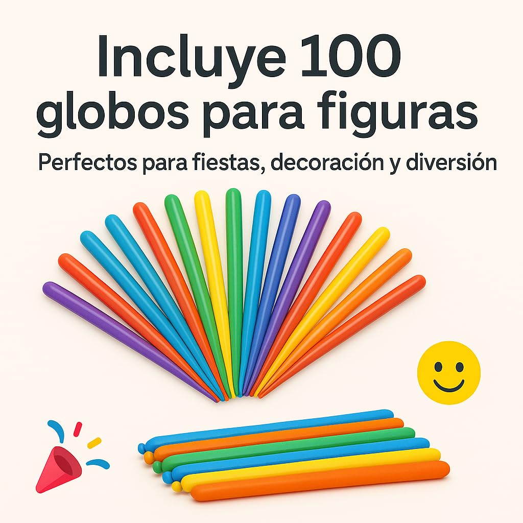Kit 100 Globos para Modelar Multicolor de Látex, Globos Largos para Animales y Figuras, Globos de Globoflexia Mágica para Fiestas Infantiles, Cumpleaños, Decoración y Manualidades DIY - imagen 3