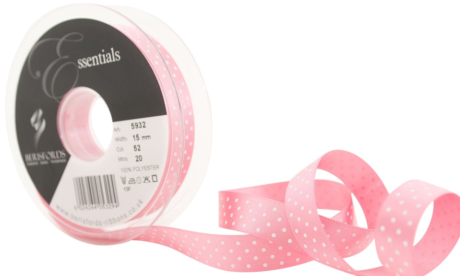 Berisfords 52 Hot Pink Micro Dot Ribbon (Value Roll)