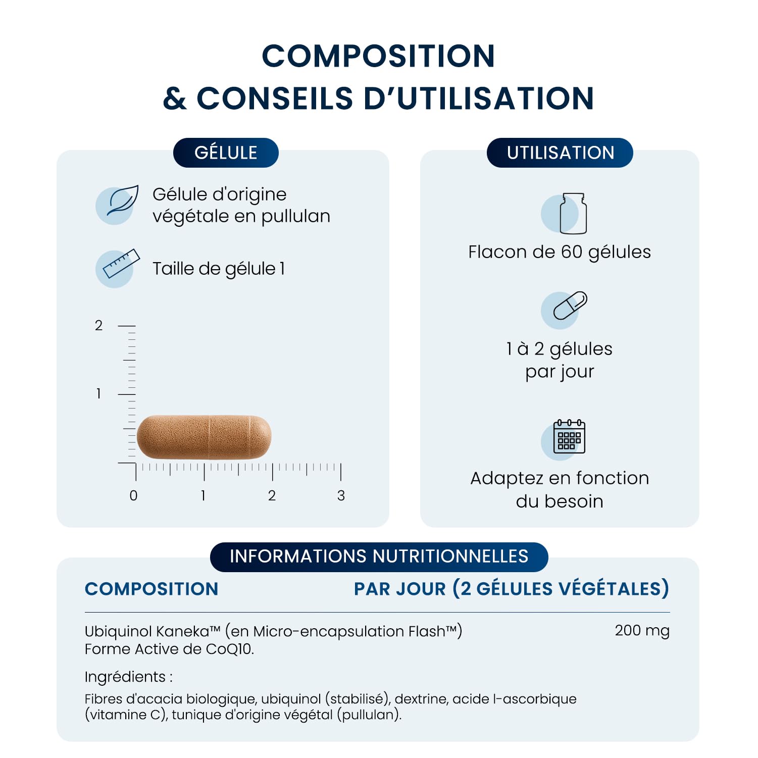 Ubiquinol Coenzyme Q10 Kaneka™ - Antioxydant Énergie cellulaire Métabolisme - Forme Bioactive & Stable - Haute Biodisponibilité - 60 Gélules Vegan (2mois) - Sans Additifs - Dynveo