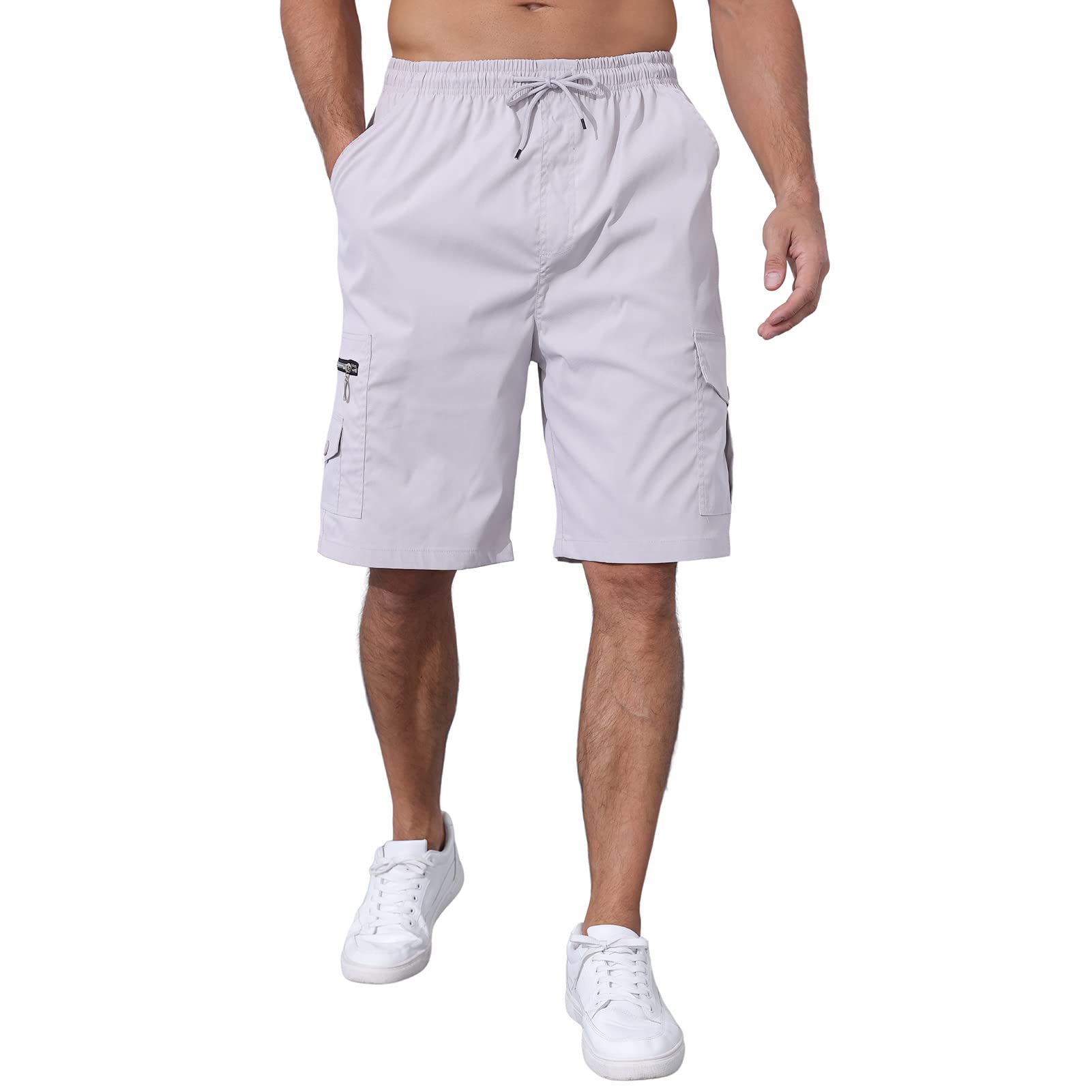 Men's Cargo Shorts Elastic Waist Outdoor Shorts Jogger SweatShorts