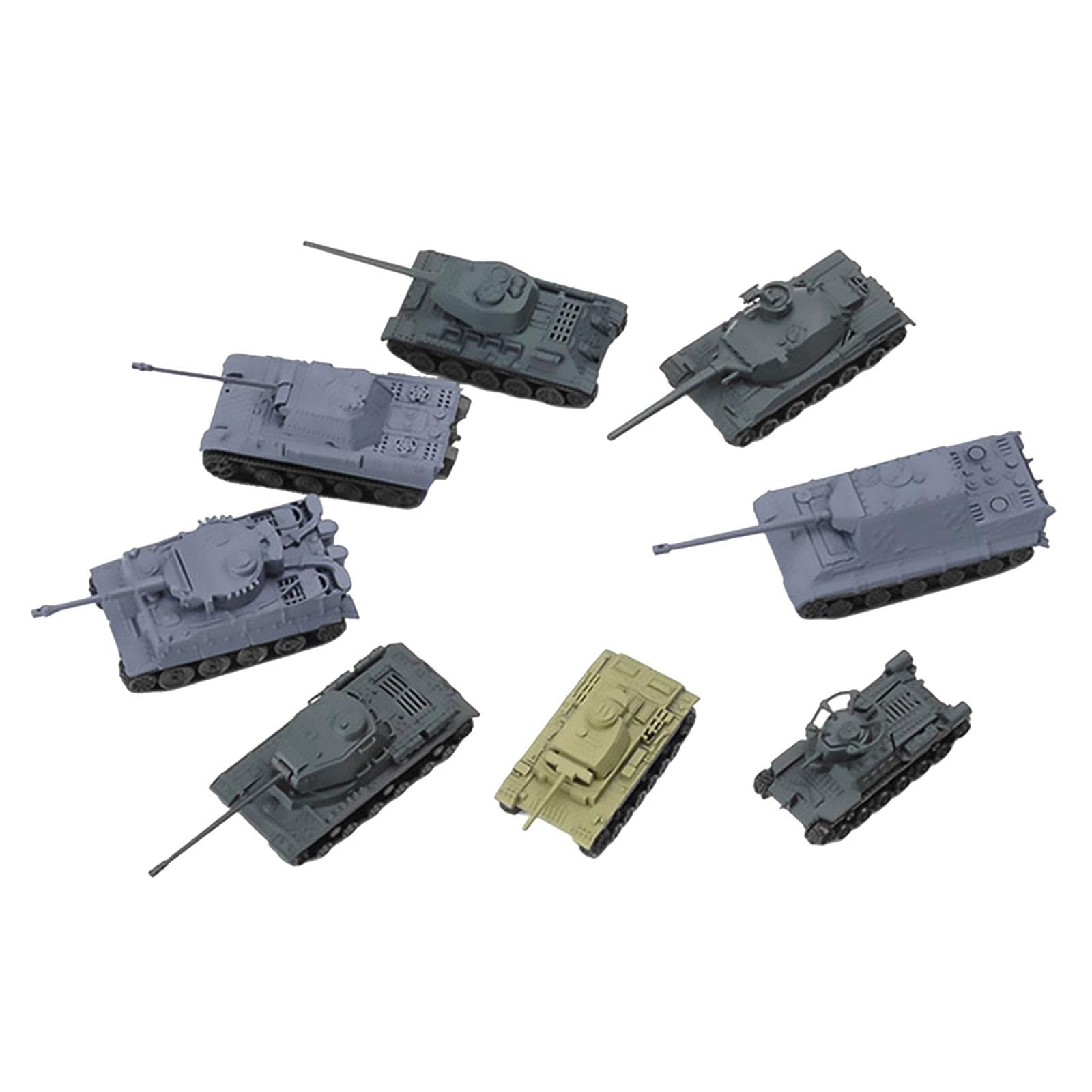 Set of 8 1:144 Assemble Tank Kits Model Collections for Toys Men Gifts