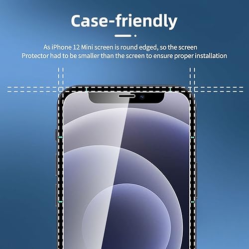 Miniatura 3 de NEW'C Paquete de 4, 2 protectores de pantalla para iPhone 12 Mini + 2 protectores de lente de cámara, protección de sensor, película de vidrio