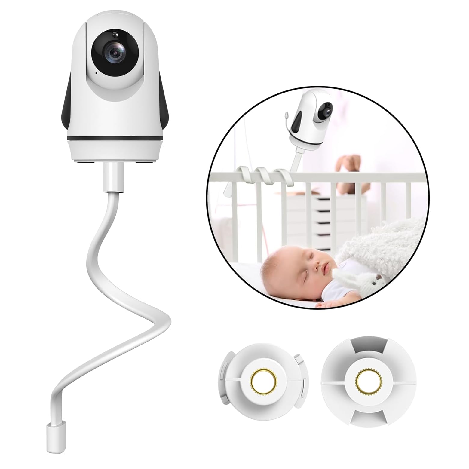 Lonnky Babyphone Halterung, 1/4 Zoll Schraubkompatibilität, Kompatibel mit HelloBaby, Babystar, Vtech, Nanit, Motorola, Sichere Stabilität, Einstellbare Flexibilität, Langlebige Konstruktion