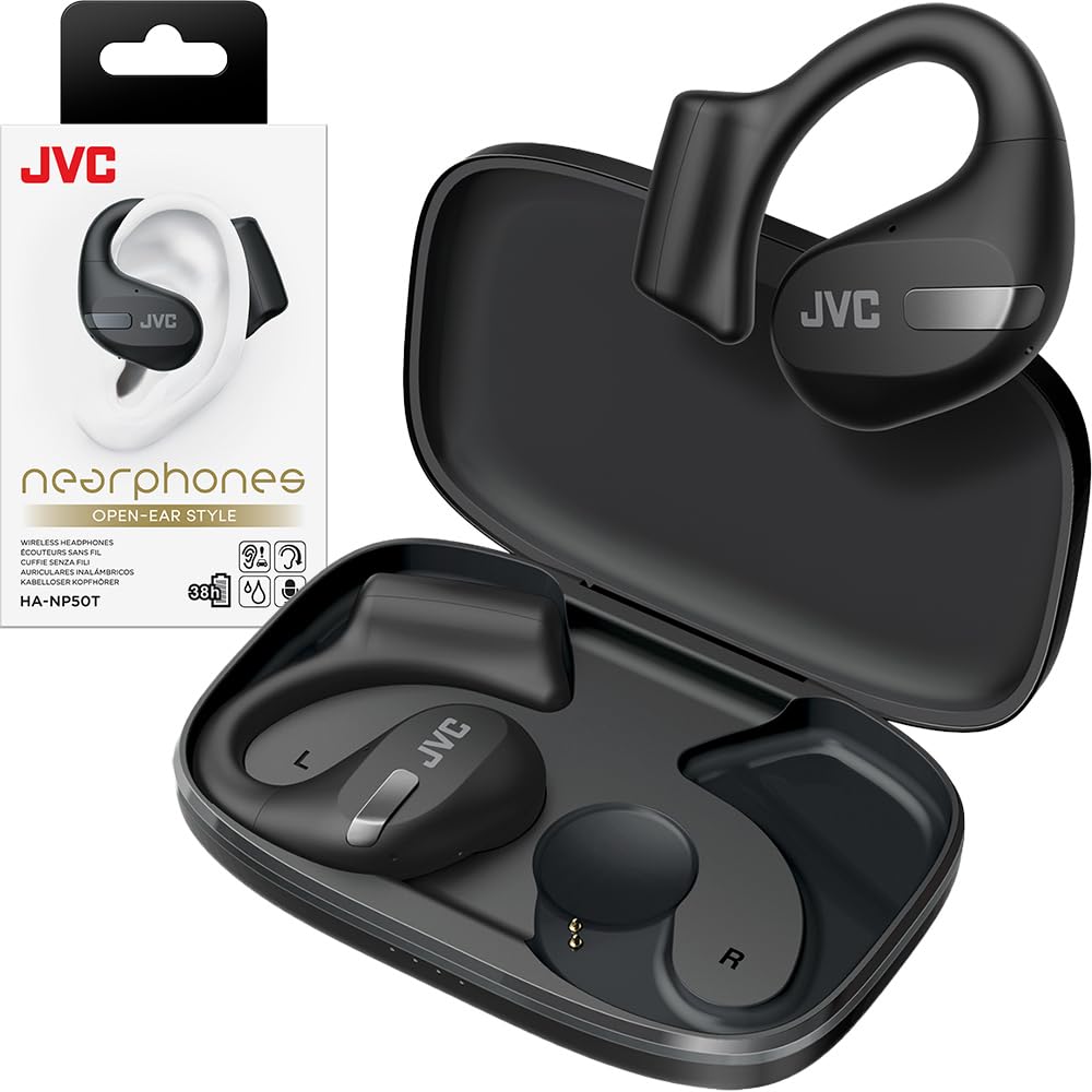 black true wireless headphones with 16mm drivers and compact design