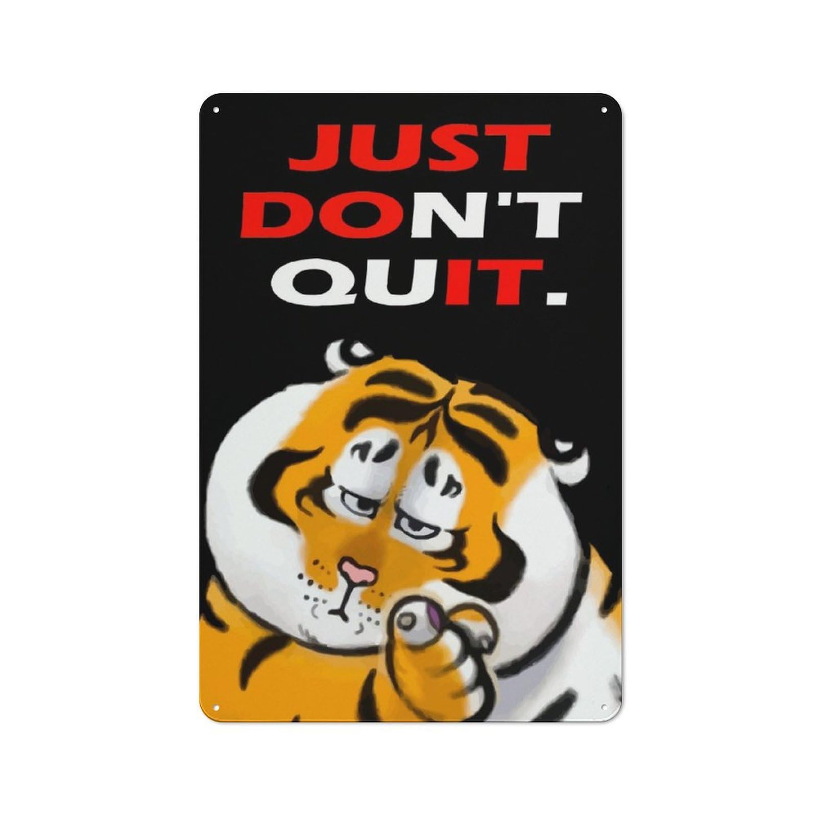 Junmoney Funny Tiger Inspirational Rustic Tin Wall Plaque 30X20cm For Home Office Or Studio, For Garage, Workshop And Man Cave Decoration