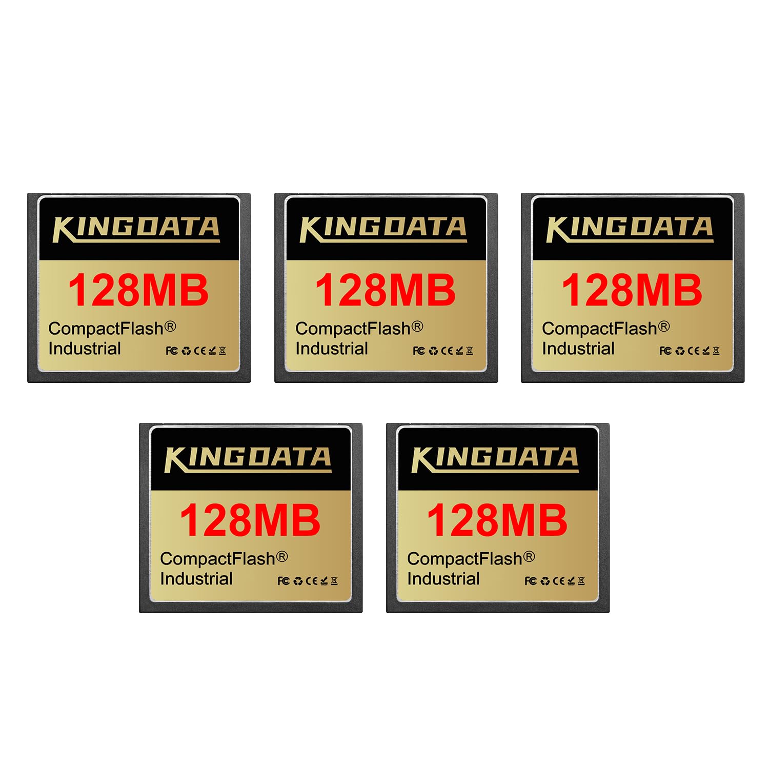 Scheda di memoria flash compatta industriale, confezione da 5 pezzi, 128 MB, FAT16, tipo I, per macchine fotografiche digitali vintage