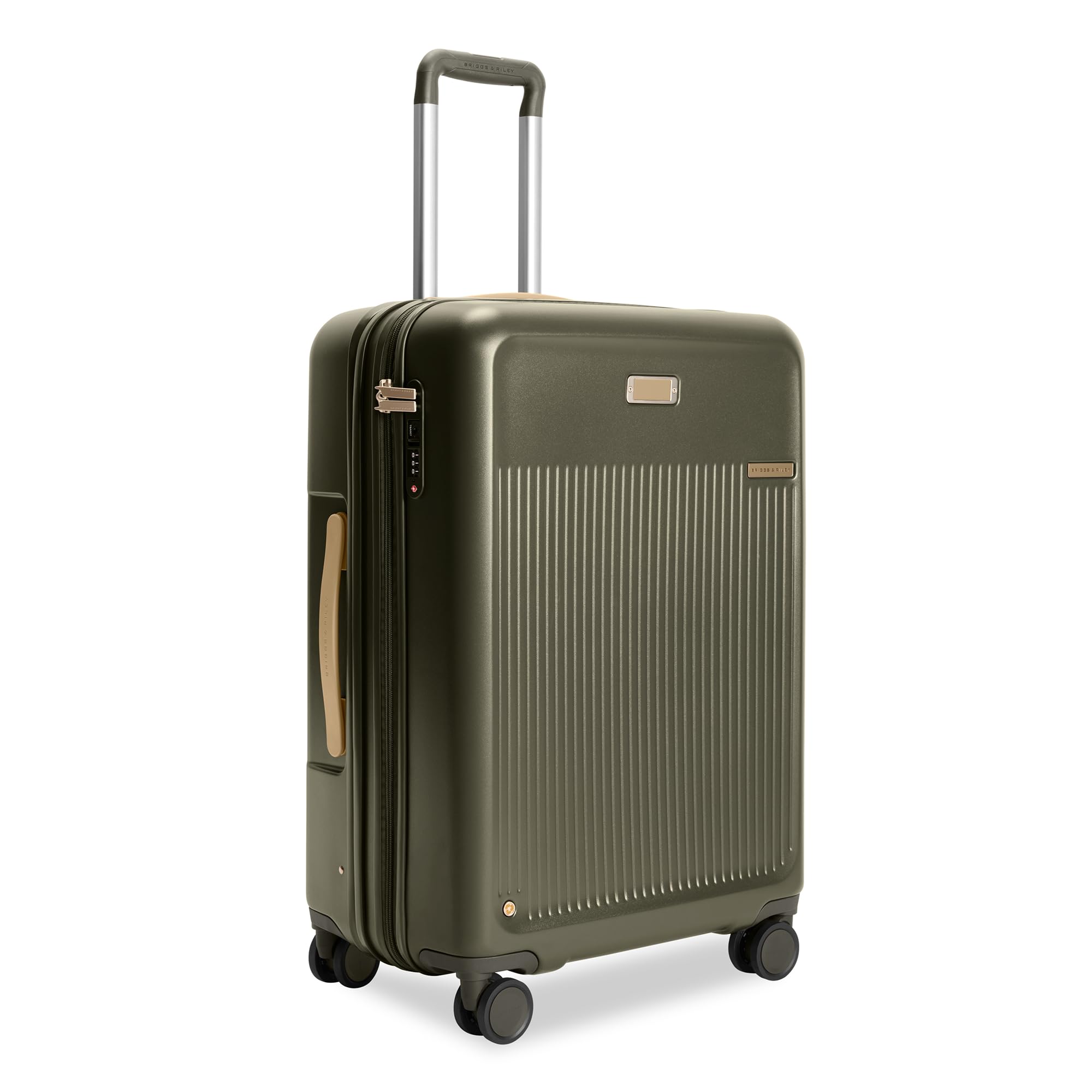 Briggs & Riley Sympatico Hardside Luggage, Olive, 22" Essential Carry-On, Sympatico Hardside Luggage