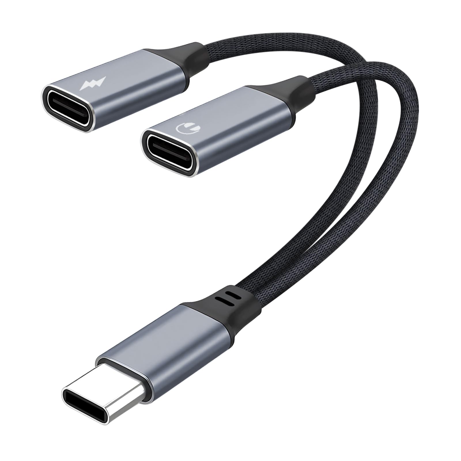 MOYAGOA USB c Splitter 1 in 2 Out USB c Splitter Supports PD 30W Fast Charging Charger Adapter Audio Converter Cable, Compatible with iPhone 17/16/15, iPad Pro, Google Pixel - White