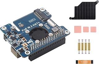 POE M.2 HAT+ 拡張ボードは、Power Over Ethernet POE HAT と PCIe to M.2 アダプターを組み合わせたRaspberry Pi 5用、IEEE 802.3af/at Network StandardとM.2 NVMEハードドライブ2230/2242サイズに対応。