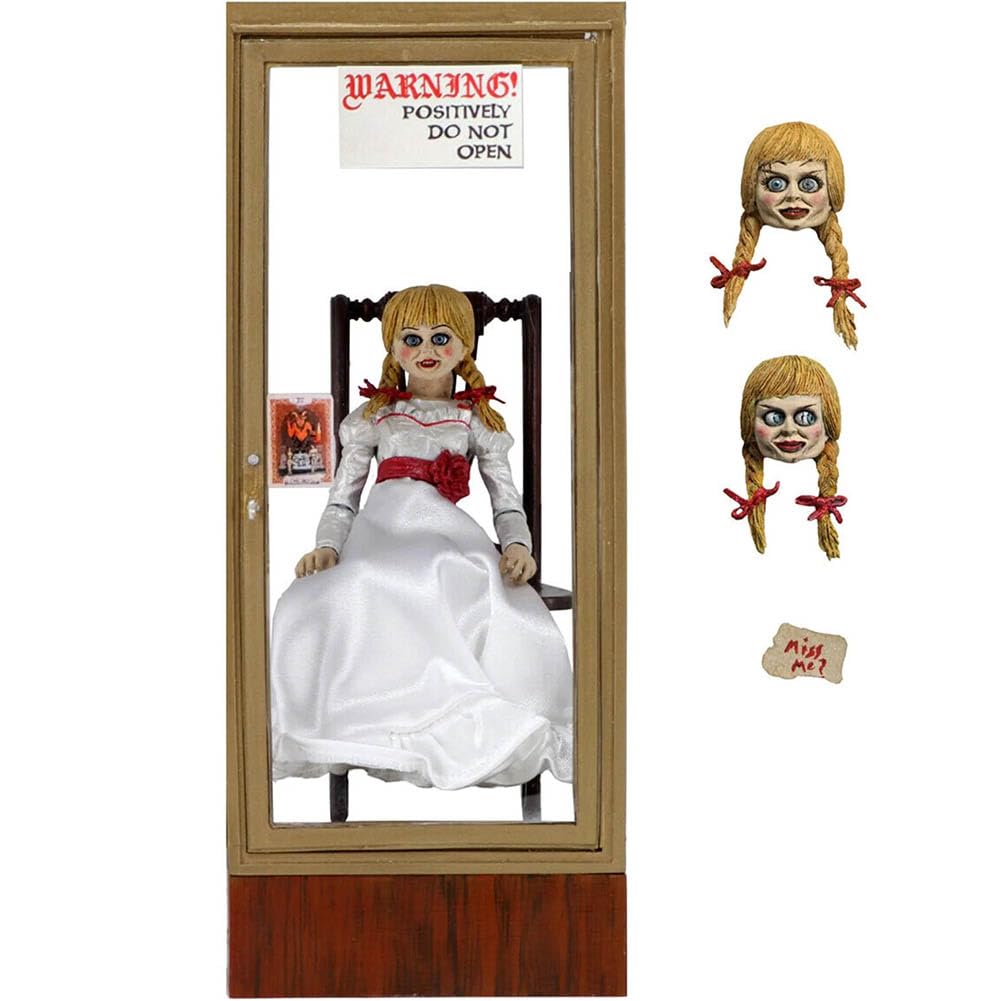 Zhongkaihua Figura de acción Ultimate Annabelle de 13 cm, modelo de terror con vitrina, decoración de escritorio para el hogar de Halloween y regalo coleccionable