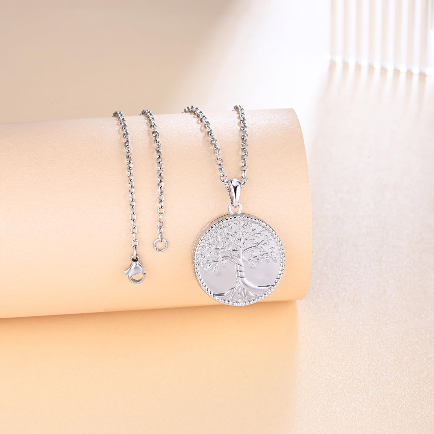 Collana da donna in argento Sterling 925, medaglione con albero della vita, apribile per foto