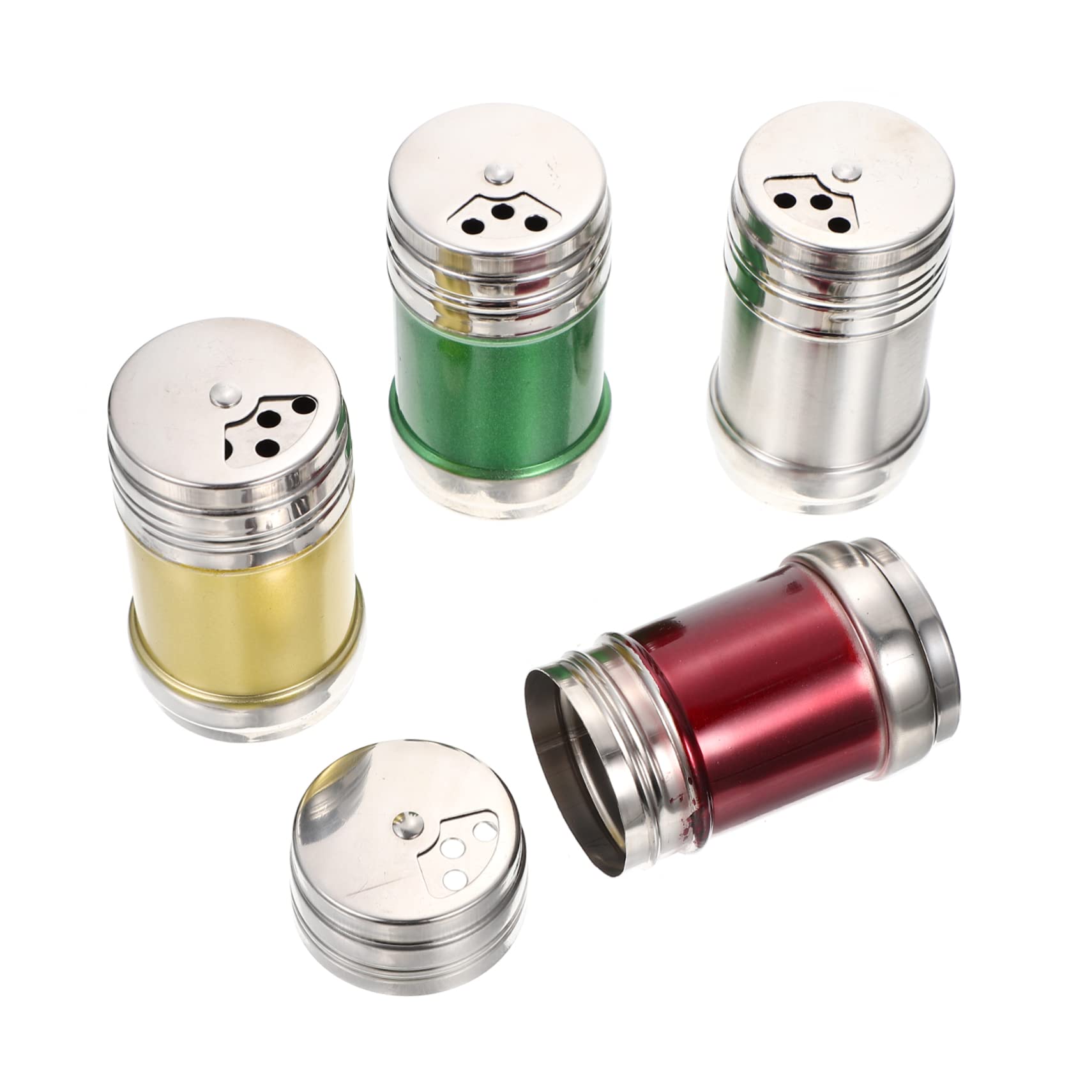 STOBAZA 4pcs Stainless Steel Seasoning Jar Msg Jar Pepper Bottle Barbecue Condiment