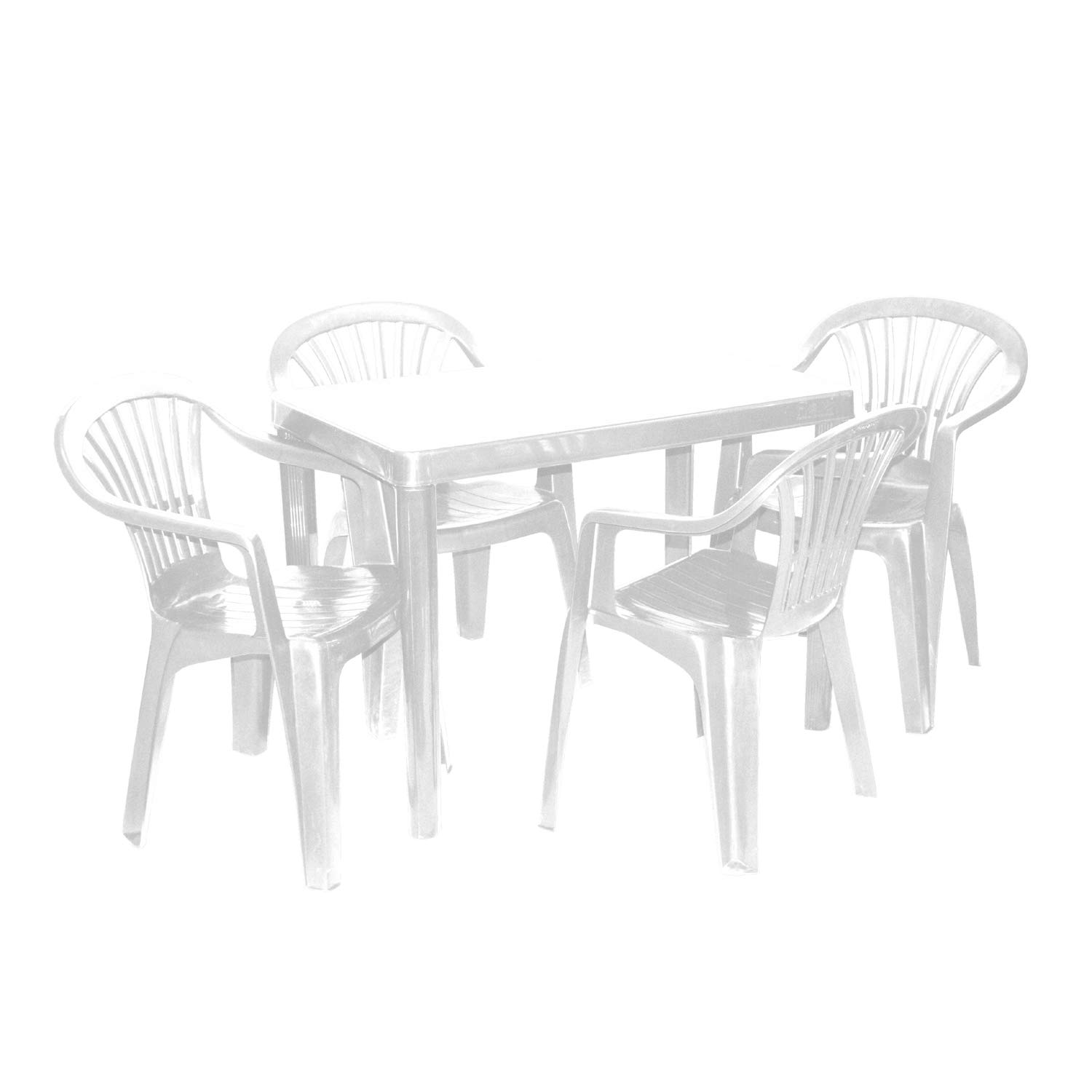 Buy Plastic Garden Table & Chairs Set, 4 Seat WHITE Table 60cm (W
