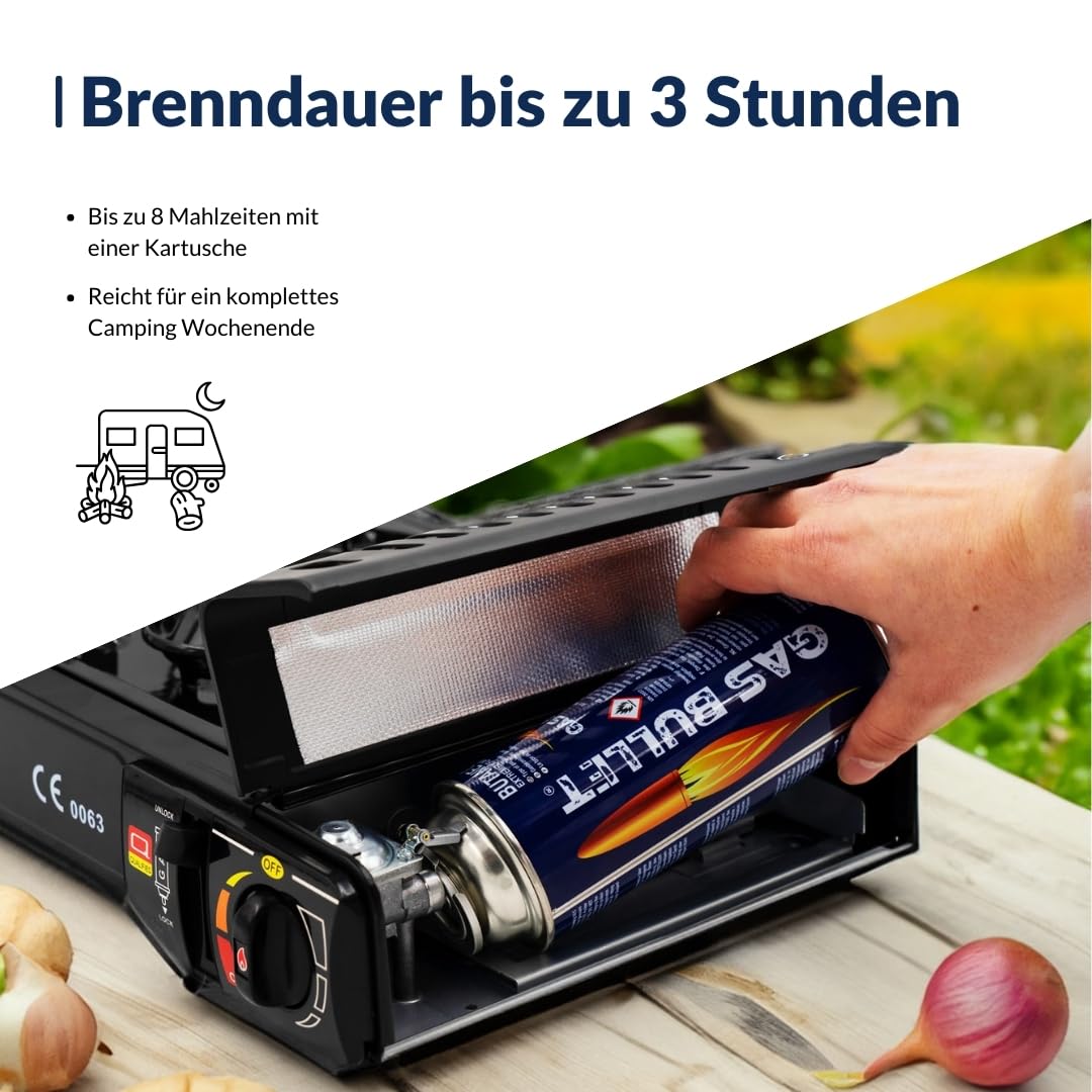 Gaskartusche 227g passend für Gaskocher und Geräte mit Bajonett-Ventil Anschluss (MSF-1a) | Butan | Ideal für Camping/Outdoorküchen/Notfälle (28)
