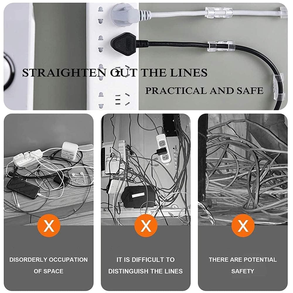 Zerolex Cable Management Clips, Self Adhesive, 60 Pieces, Wire Organizers for TV, PC, Laptop, Ethernet Cable 4