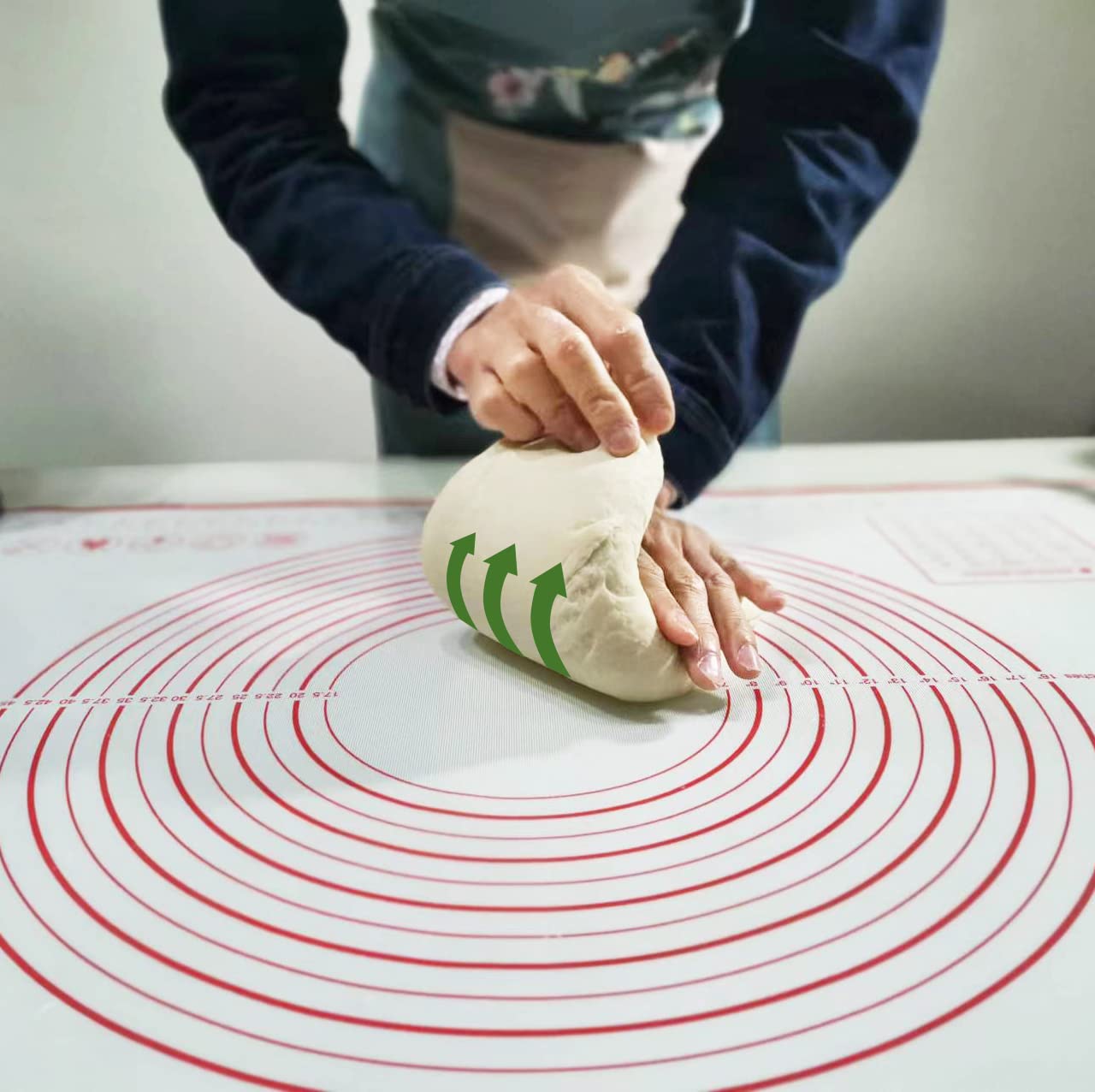 Yansumi Alfombrilla de silicona extra grande antideslizante para enrollar masa de pastel y hornear antiadherente con medidas (61 x 40 cm, rojo)