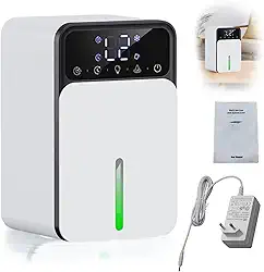 Desumidificador de ar,máquina portátil de absorvedores de umidade mudo,secador de ar,tanque de 1200ml,desligamento automático,temporizador, LED de 7 cores para casa,quarto,escritório,cozinha,porão.