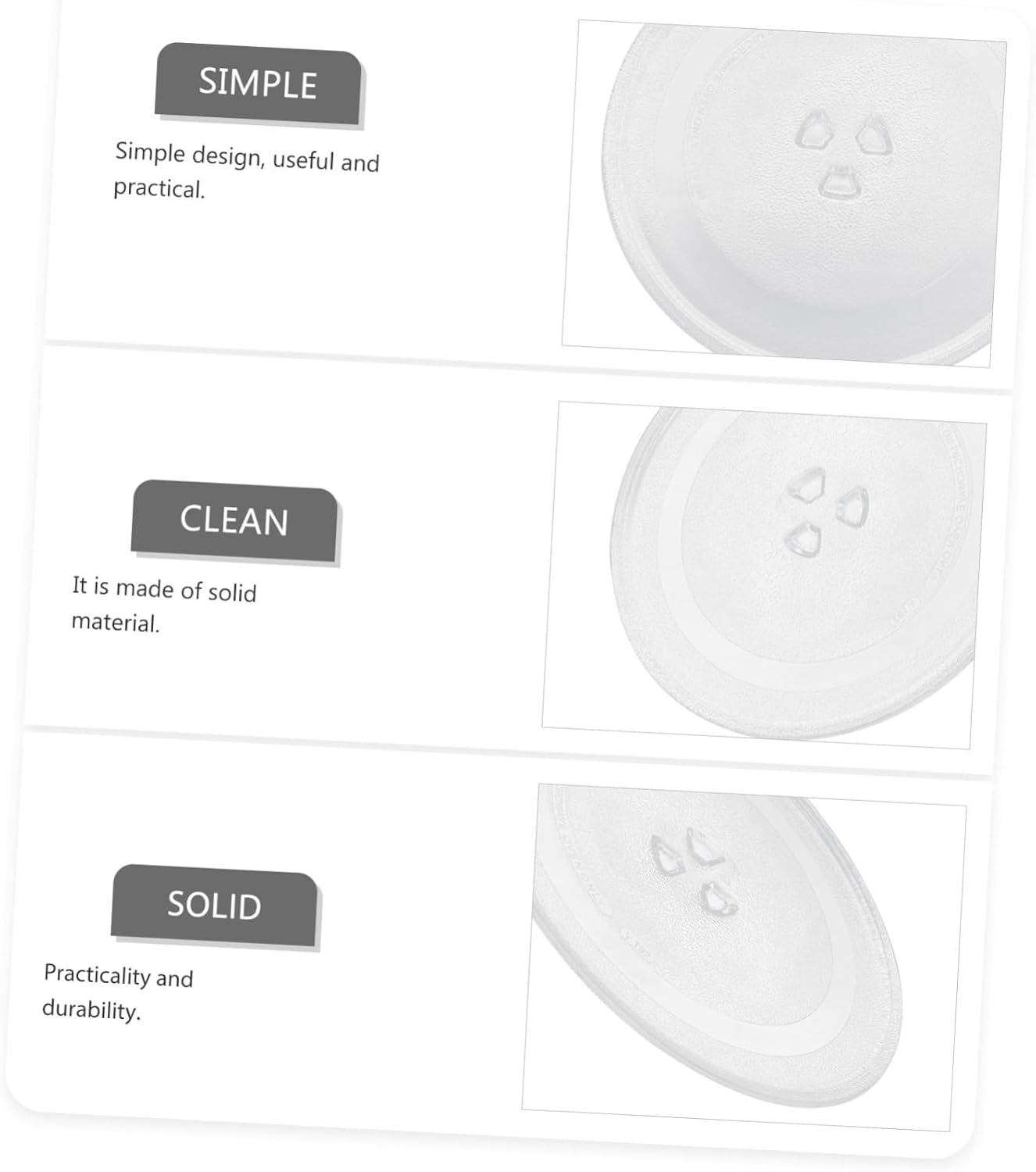 OUNONA Microwave Glass Plate for Oven Replacement Turntable Plate Easy Clean Sturdy Glass Microwave Accessory